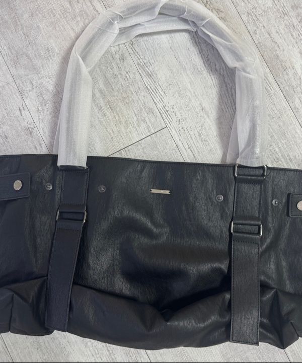 MUSINSA | MISEKI SEOUL Pleats belted big bag and wallet BLACK