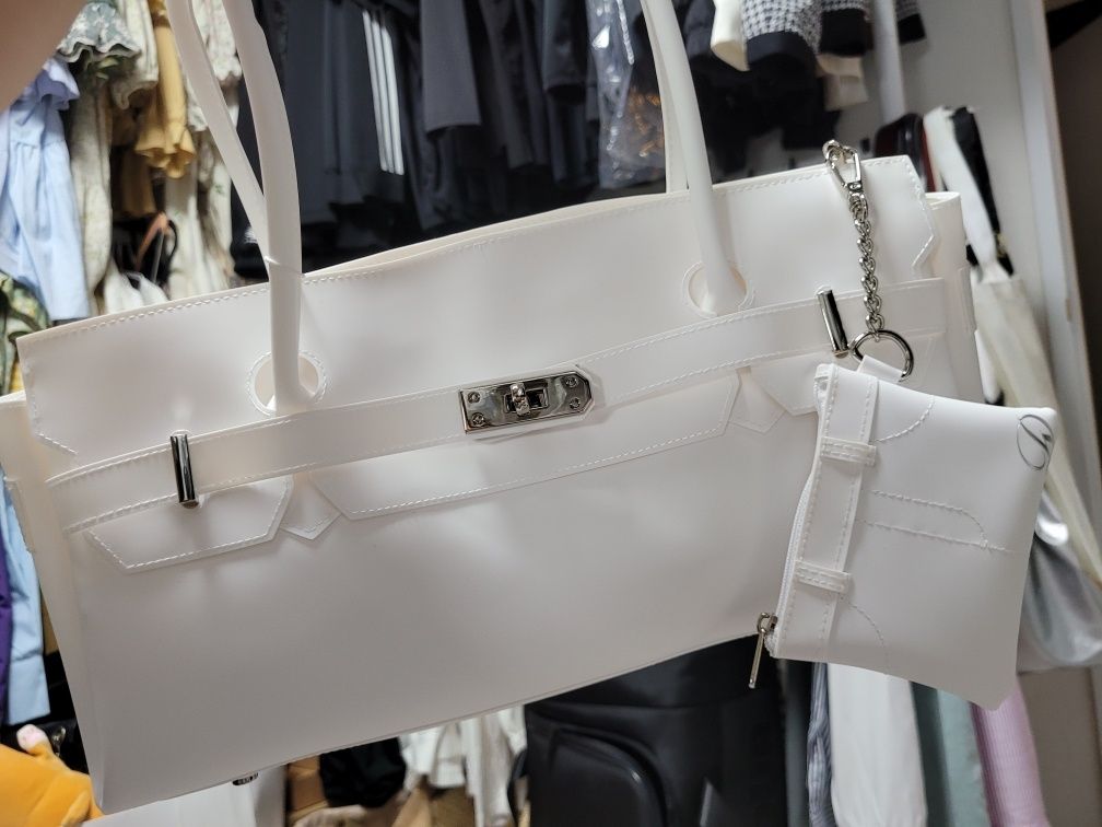 MUSINSA | DEINET JELLY TWO-WAY BAG IN WHITE
