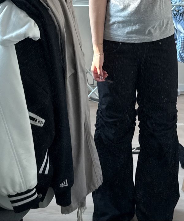 パンツ MISEKI SEOUL layered shirring pants MUSINSA | MISEKI SEOUL Ribbed layered shirring pants BLACK