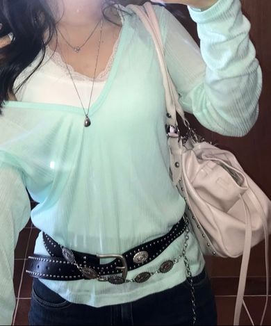 MUSINSA公式 | ALKI ALKA Studded Ruched Bag (Light Pink)