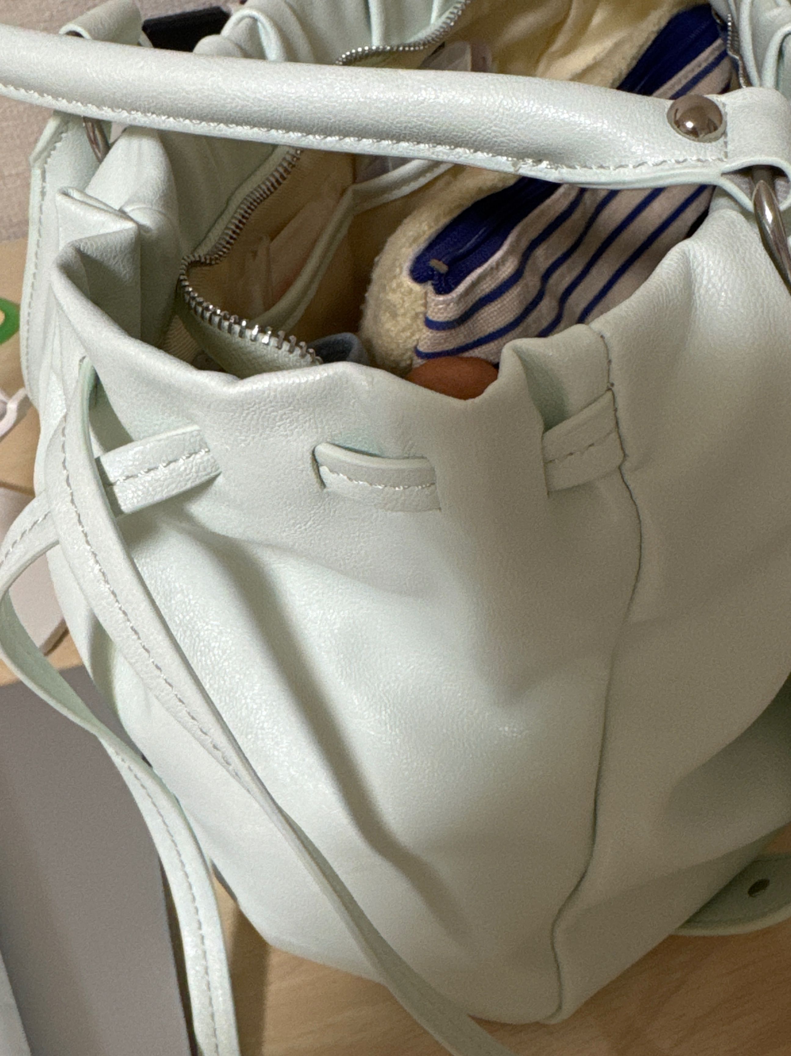 MUSINSA | ALKI ALKA Studded Ruched Bag (Mint)