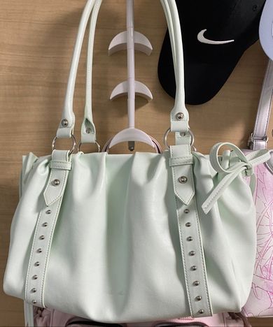 MUSINSA | ALKI ALKA Studded Ruched Bag (Mint)