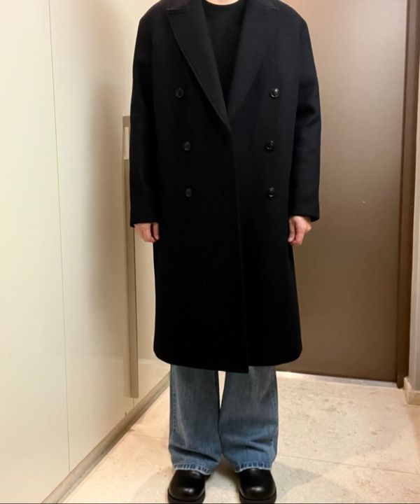「美品」COOR MTR Overfit Double Long Coat MUSINSA公式 | COOR MTR Overfit Double Long Coat (Black)