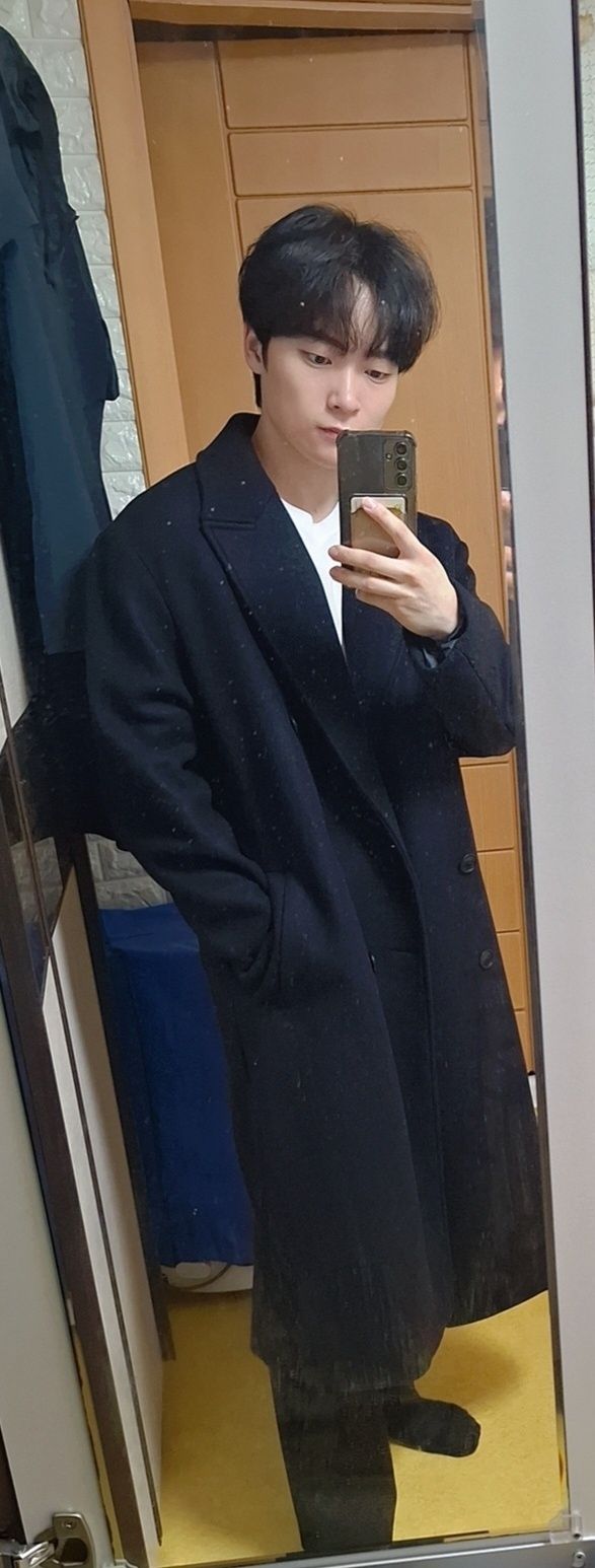 MUSINSA | COOR MTR Overfit Double Long Coat (Black)
