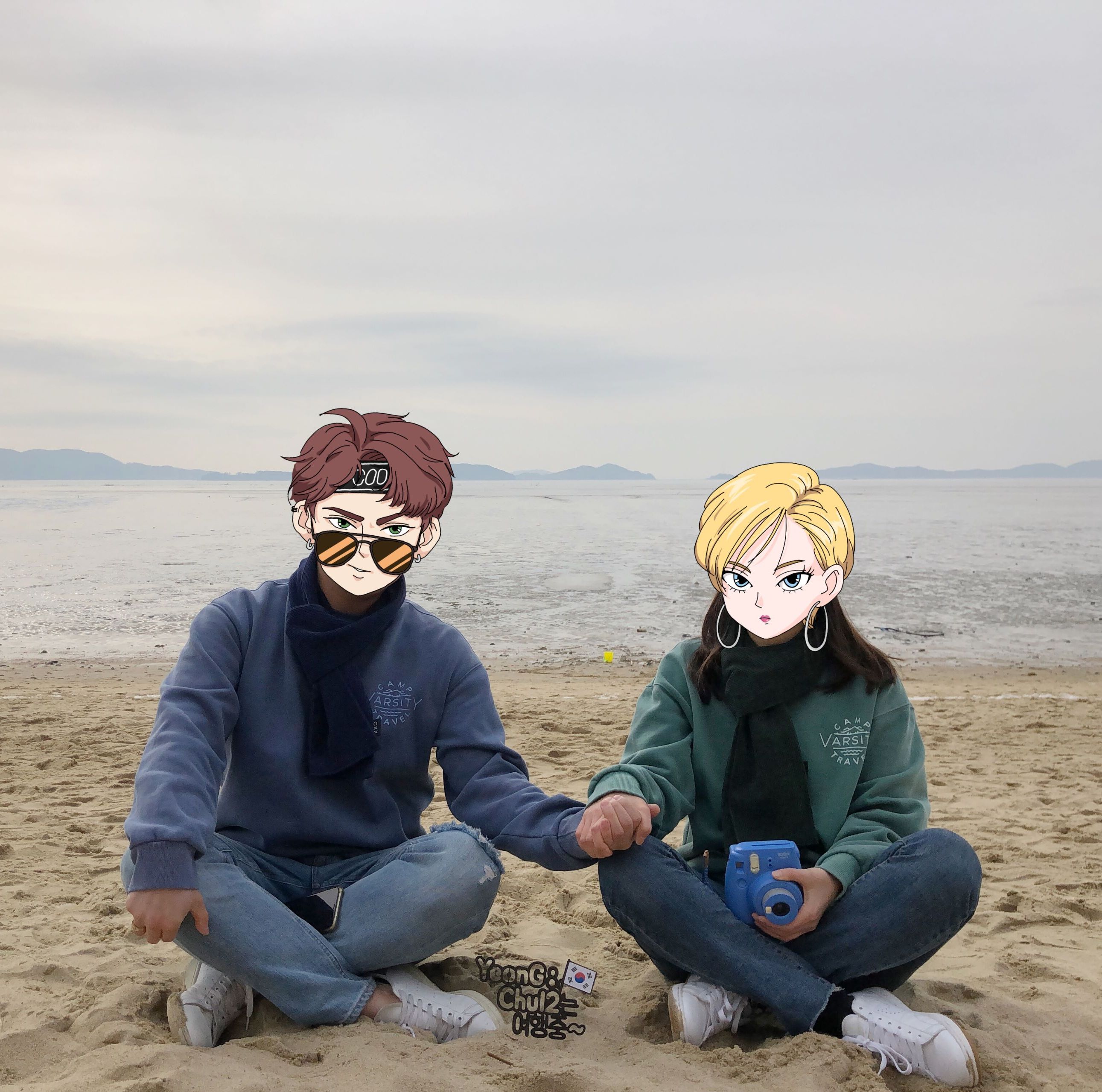 MUSINSA | TRAVEL CAMP VARSITY PIGMENT SWEATSHIRT BLUE SHADOW