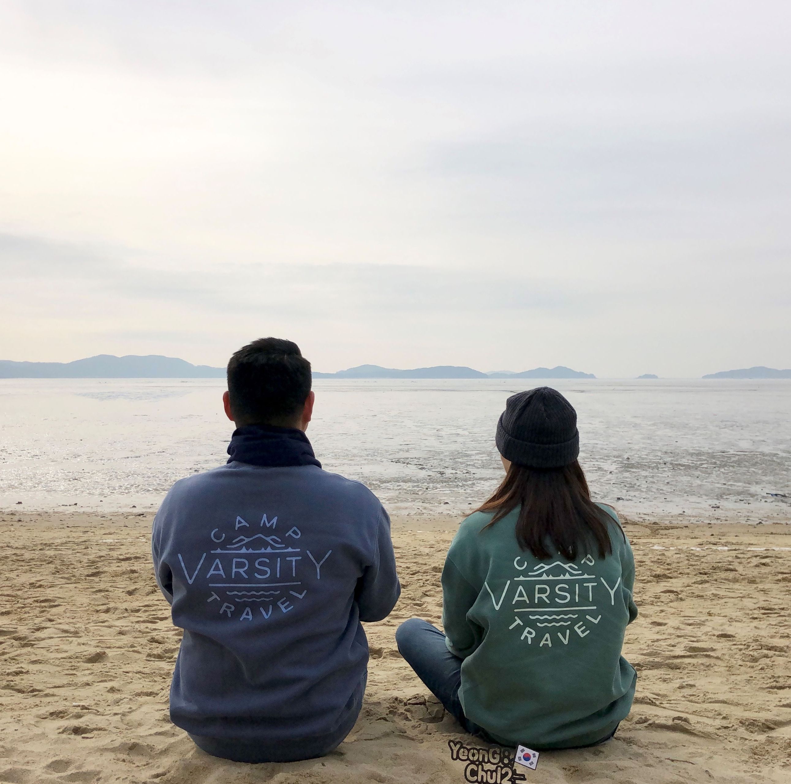 ★TRAVEL★ Camp Varsity Pigment Sweatshirt Blue Shadow TROEA MUSINSA | TRAVEL CAMP VARSITY PIGMENT SWEATSHIRT BLUE SHADOW