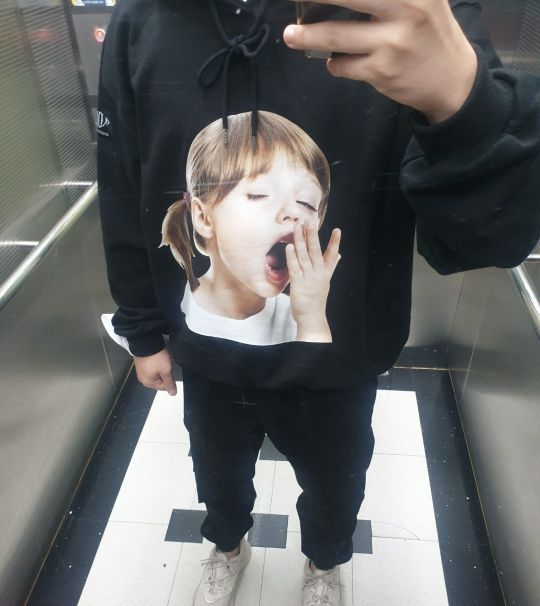 MUSINSA | acmé de la vie ADLV BABY FACE HOODIE BLACK YAWN
