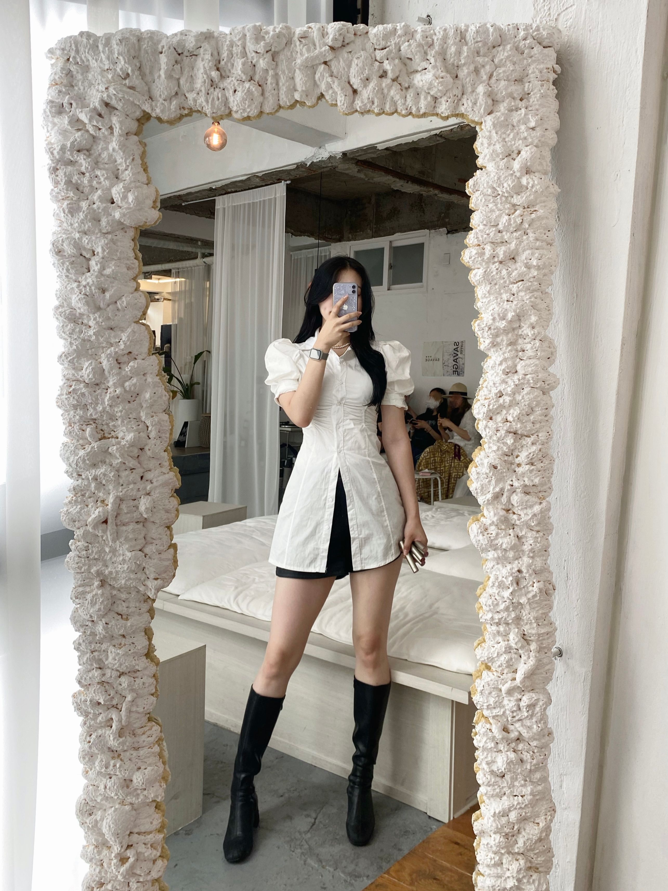 MUSINSA | RAIVE Shirring Shirts Onepiece in Ivory VW2AO470-03