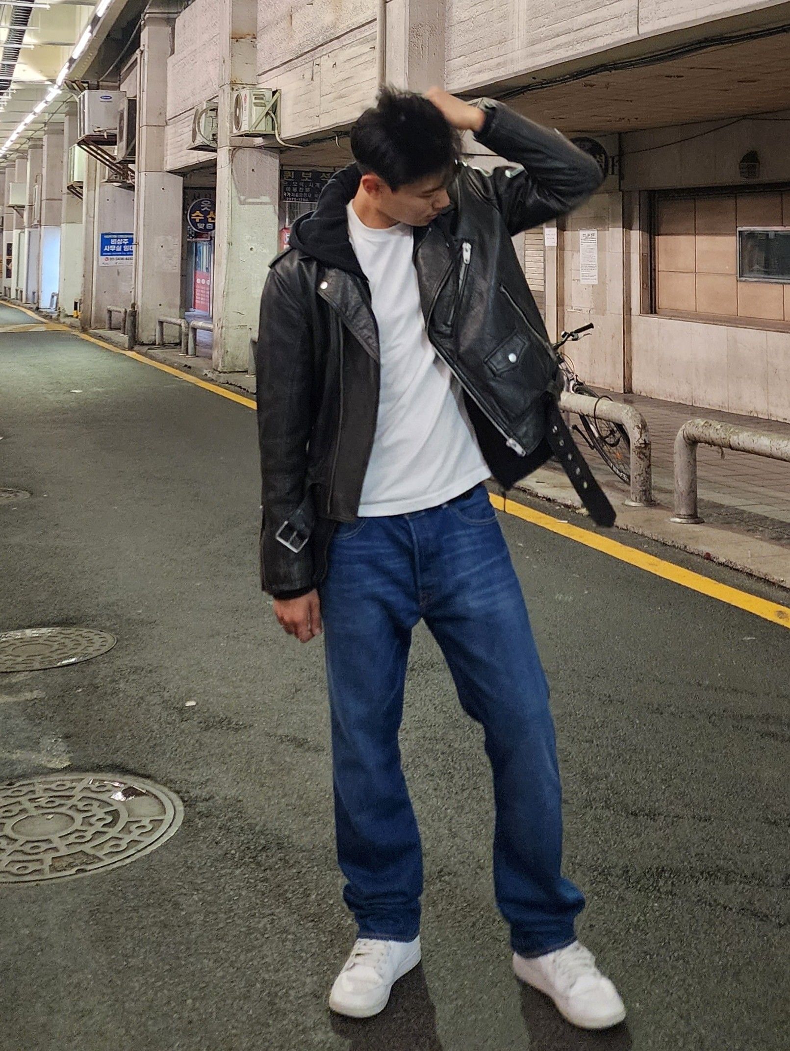 MUSINSA | MUSINSA STANDARD LAMBSKIN BASIC MOTORCYCLE JACKET_BLACK