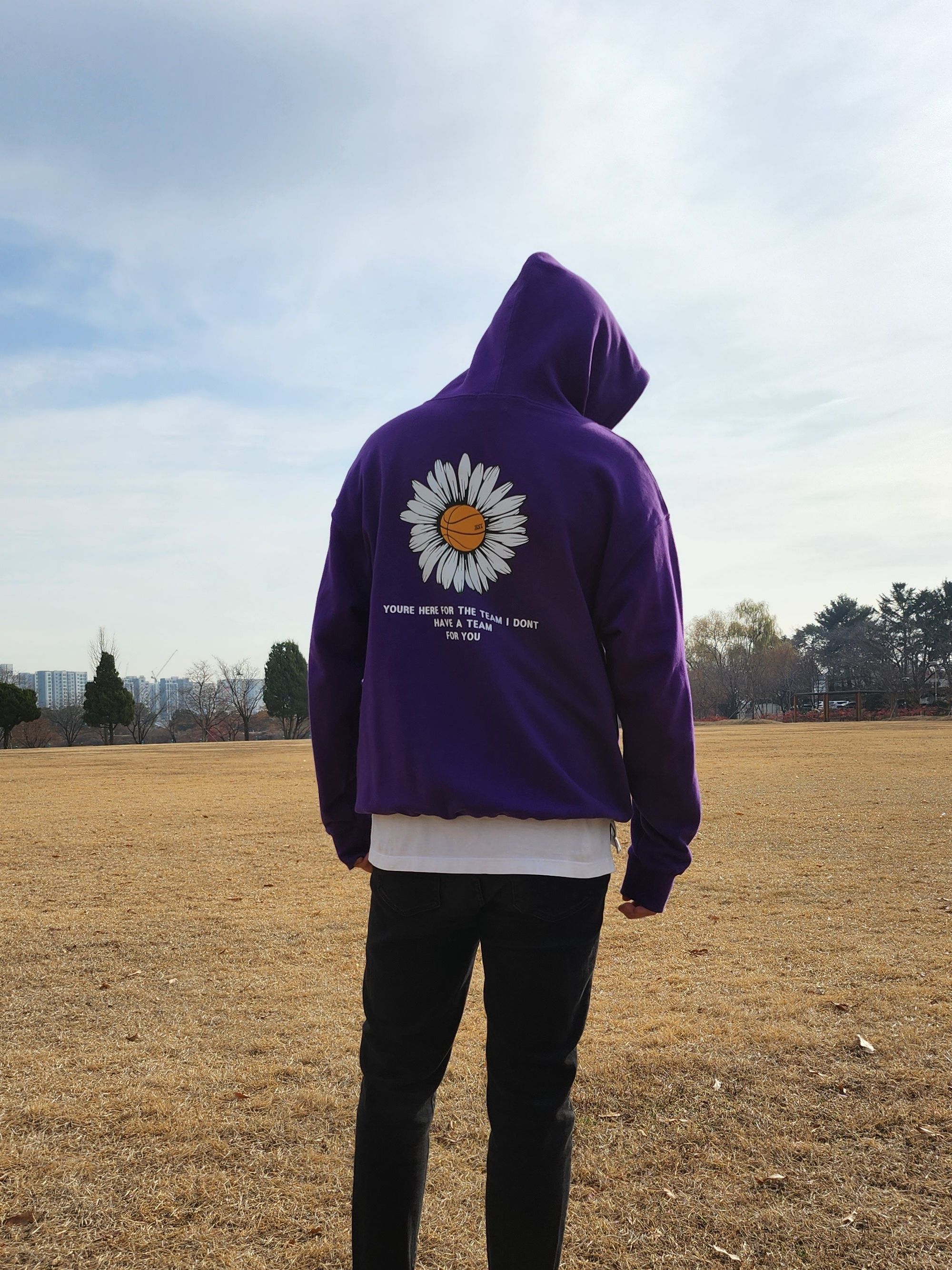 MUSINSA | TRIPSHION BIG DAISY LOGO HOODIE - BLACK