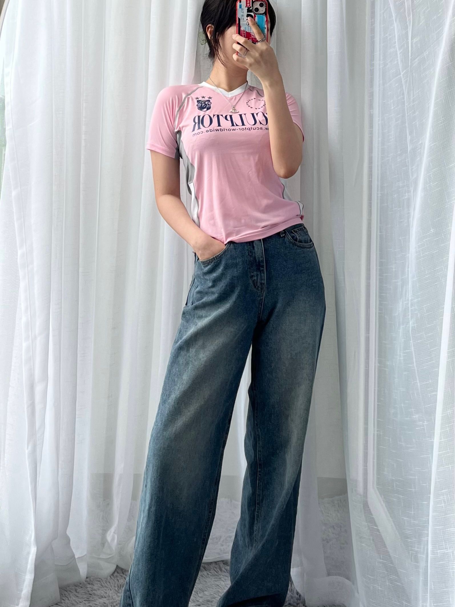 Tシャツ・カットソー [SCULPTOR] Sports Jersey Tee Pink SC23S241PK SCULPTOR® online store