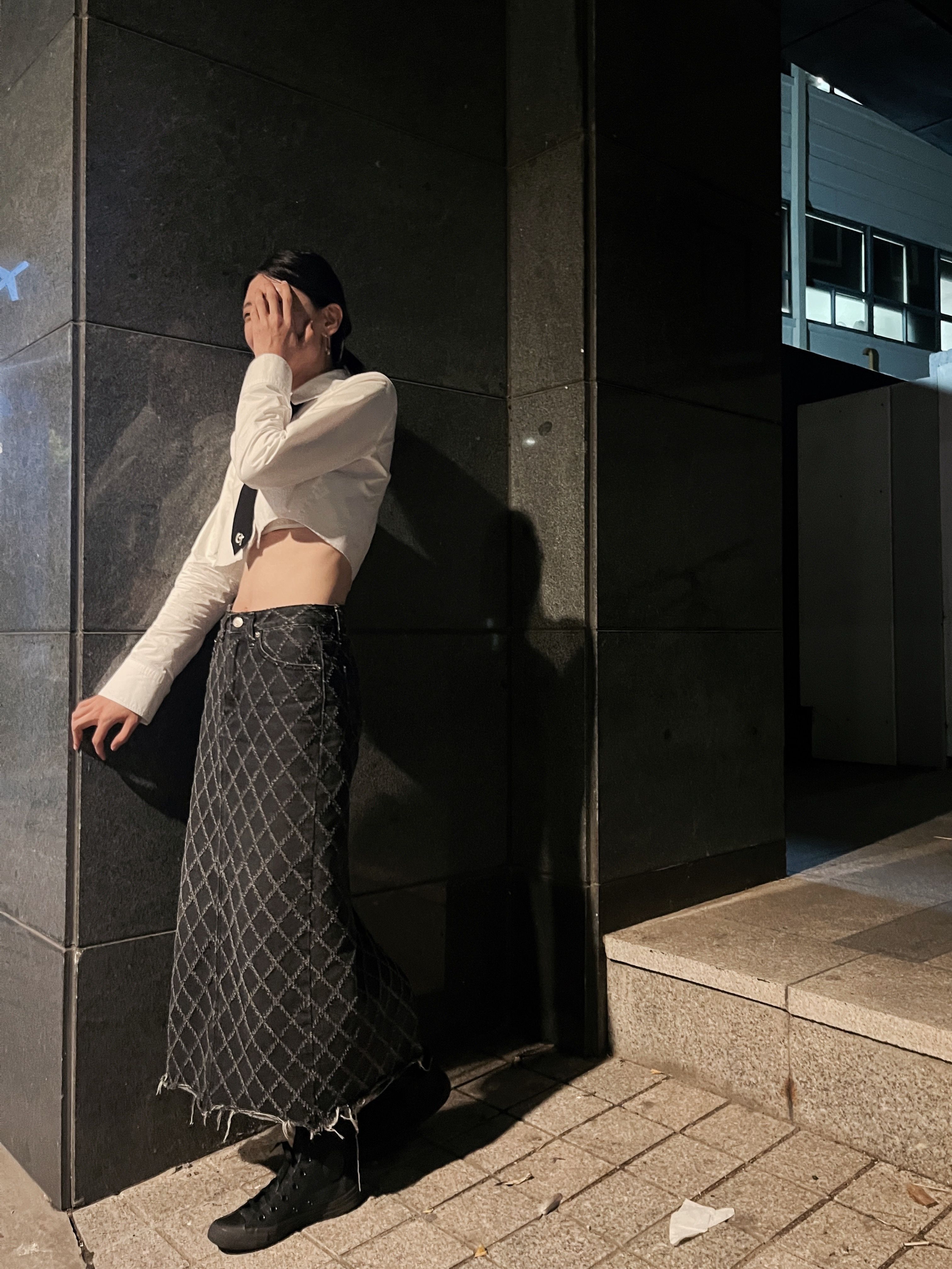 スカート AVANDRESS Quilting Long Denim Skirt BLACK 22FW04-09 MUSINSA | AVANDRESS Quilting Long Denim Skirt BLACK
