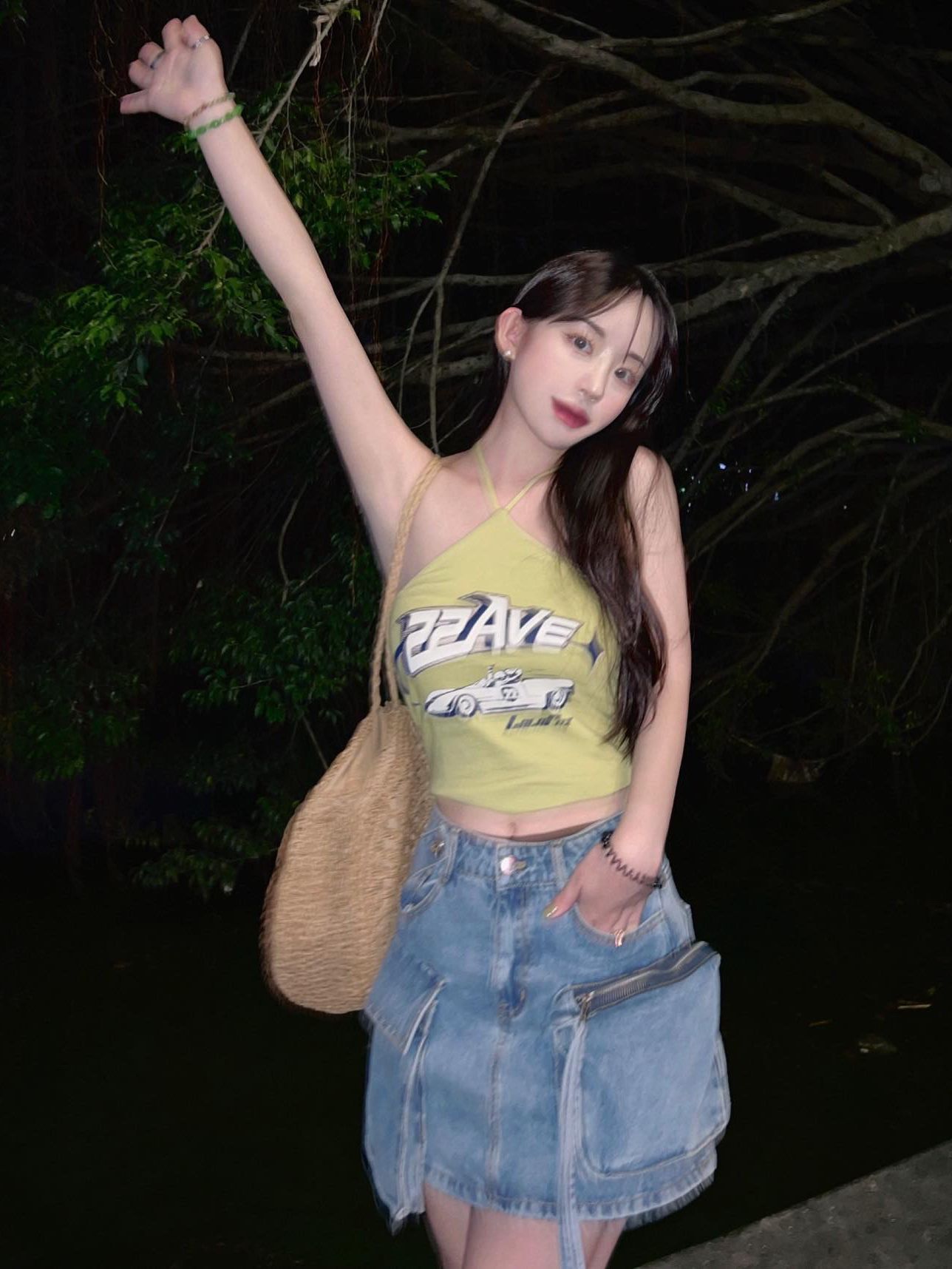 MUSINSA | LALAFOX CARGO DENIM MINI SKIRT BLUE BQ2DS001