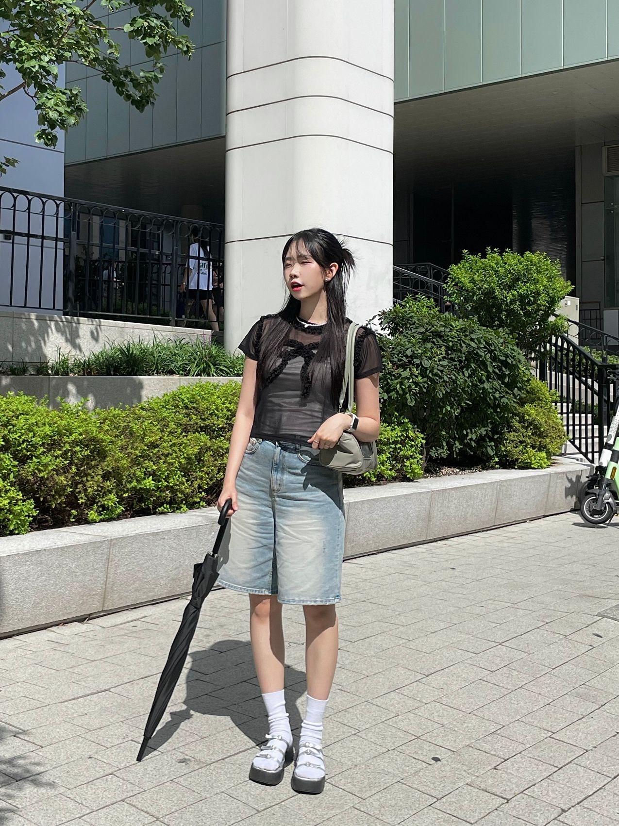 ☆【NOFFICIALNOFFICE】☆RIBBON POINT LAYERED MESH T-SHIR.T☆ MUSINSA | NOFFICIALNOFFICE Ribbon Mesh T-Shirt Black