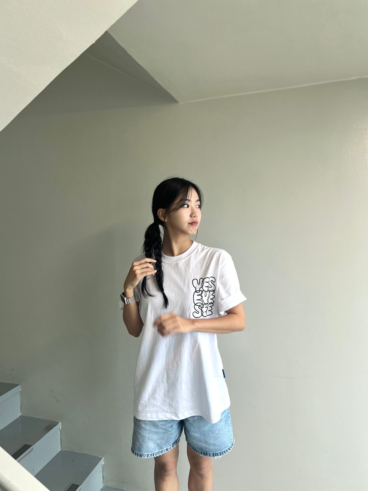◇YESEYESEE◇ CLogo LS White MUSINSA公式 | YESEYESEE C-Logo Tee White