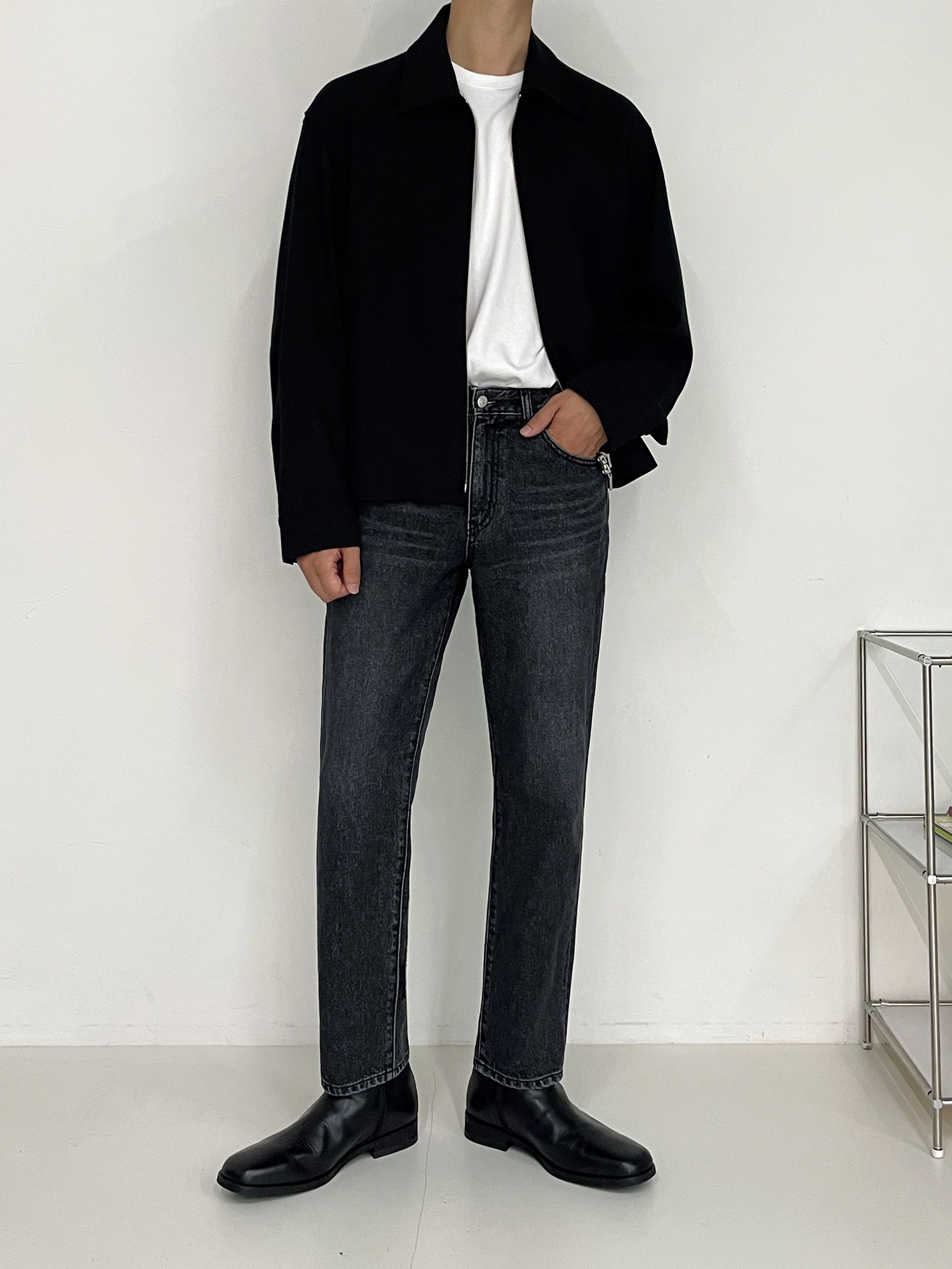 DRAW FIT Wool Blouson Jacket 黒 MUSINSA | DRAW FIT Dove Wool Blouson Jacket [BLACK]