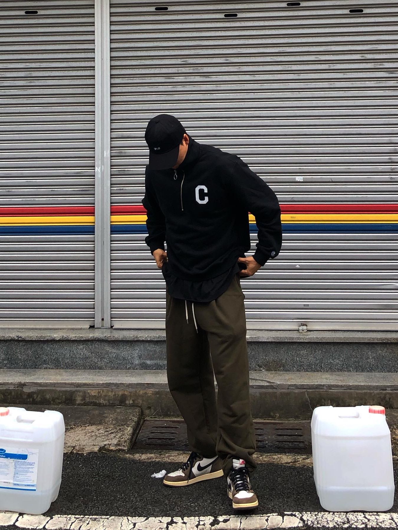MUSINSA | COVERNAT C Logo Half Zip-up Sweatshirt Red