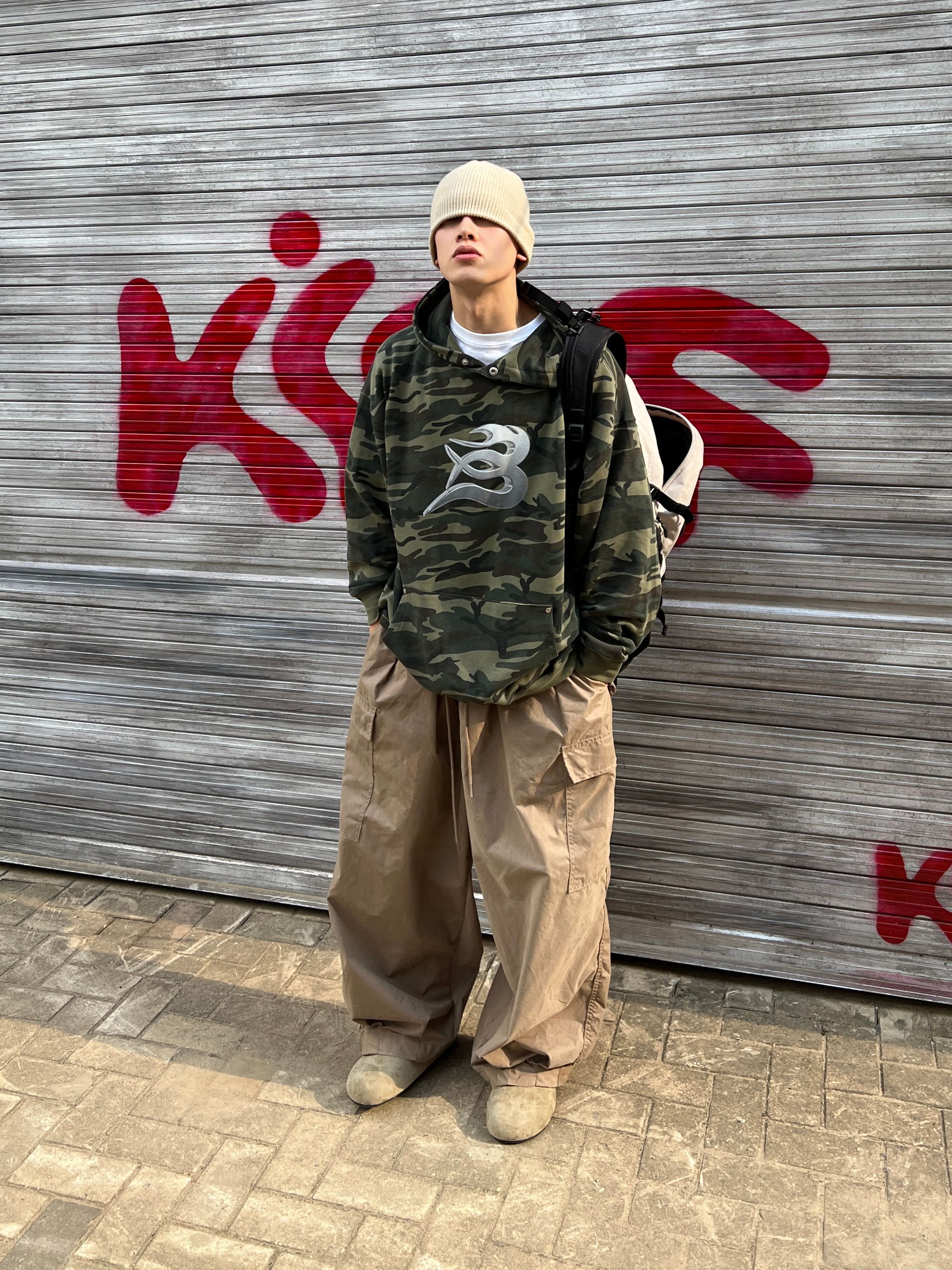 トップス soundsports waffle hoodie charcoal gray OG Skull Waffle Hoody