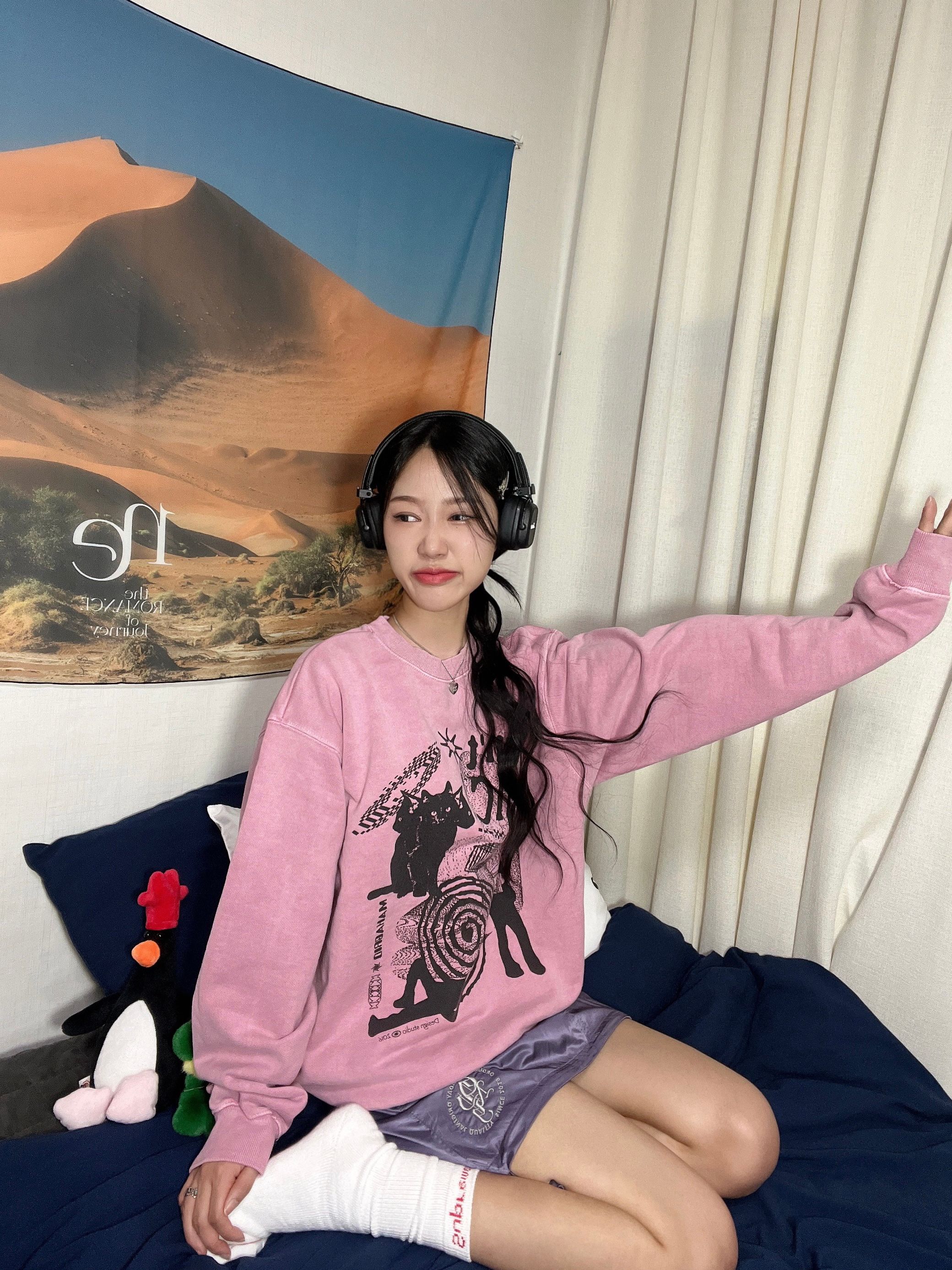 ★mahagrid★DON’T PANIC PIGMENT SWEATSHIRT DON'T PANIC PIGMENT SWEATSHIRT - mahagrid | 60% - Asian