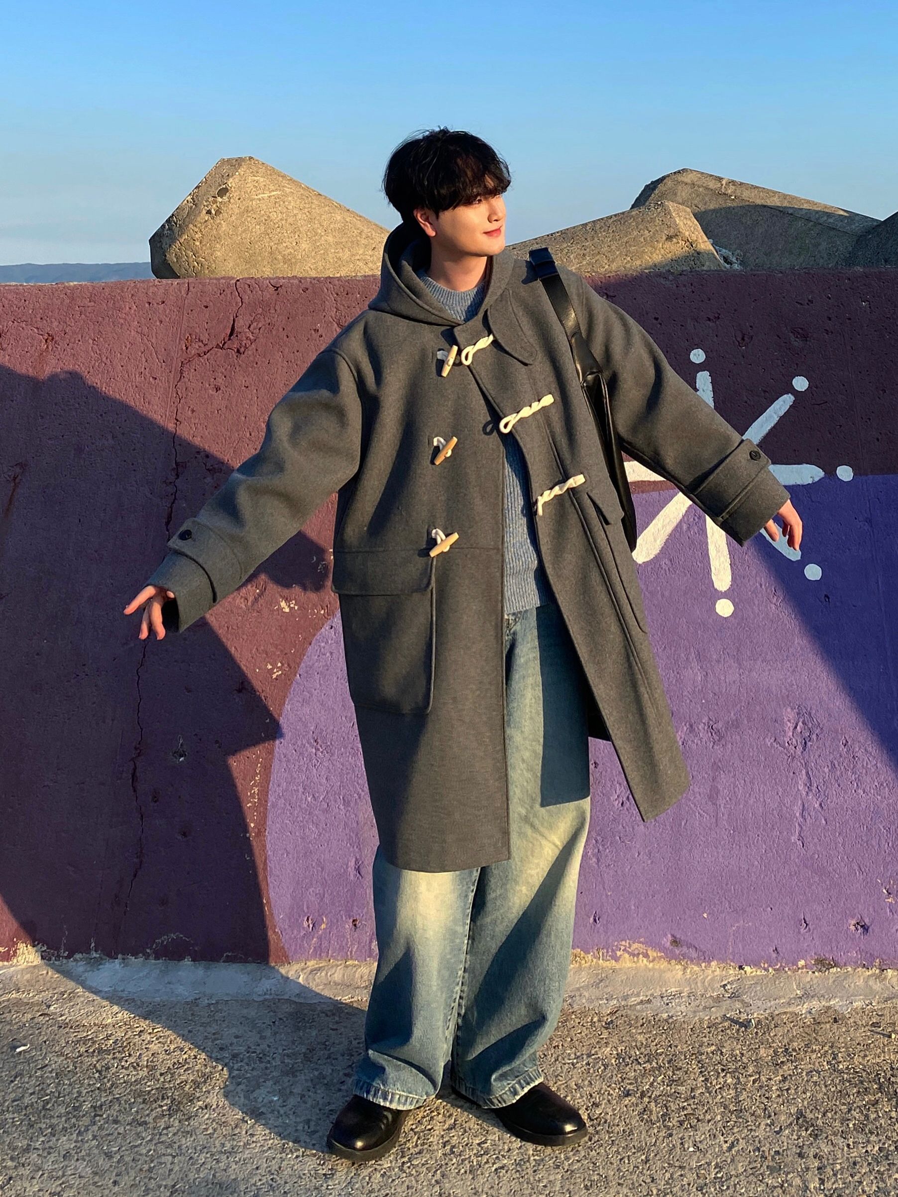 MUSINSA公式 | Codegraphy ウールダッフルロングコート_ネイビー