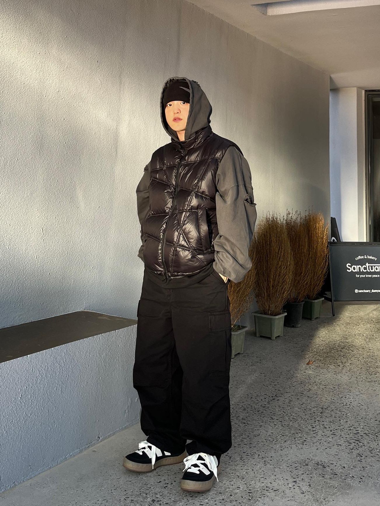 MUSINSA | NOT4NERD Destroyed N4ND Wild Logo Pigment Hood Zip