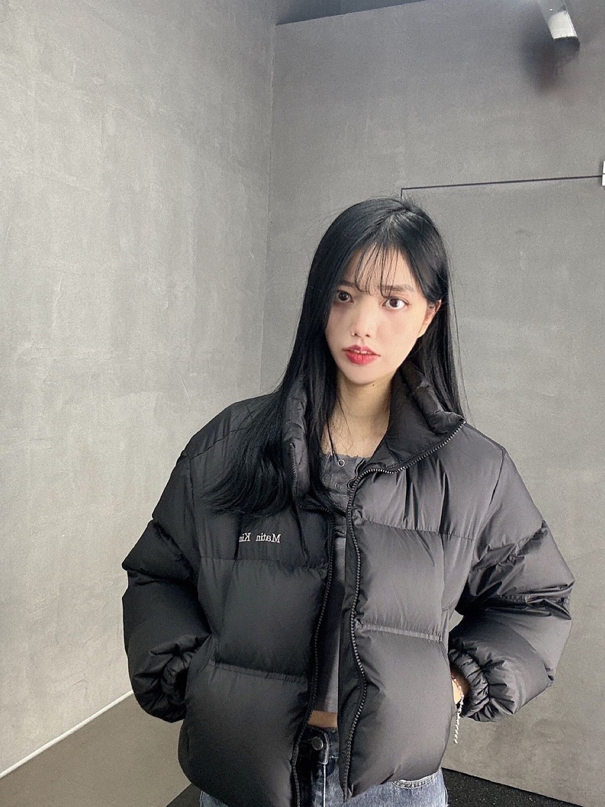 MUSINSA | MATIN KIM HIGH NECK CLASSIC CROP PUFFER DOWN