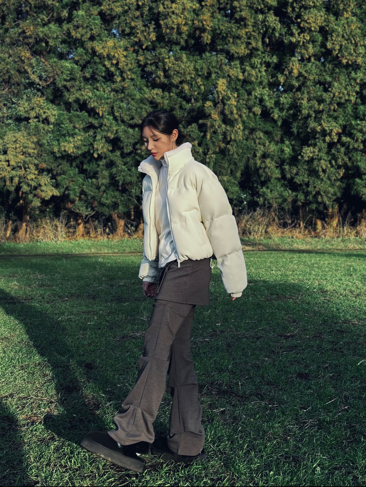 MUSINSA | OJOS Wrap Over Tuck Pants / Black