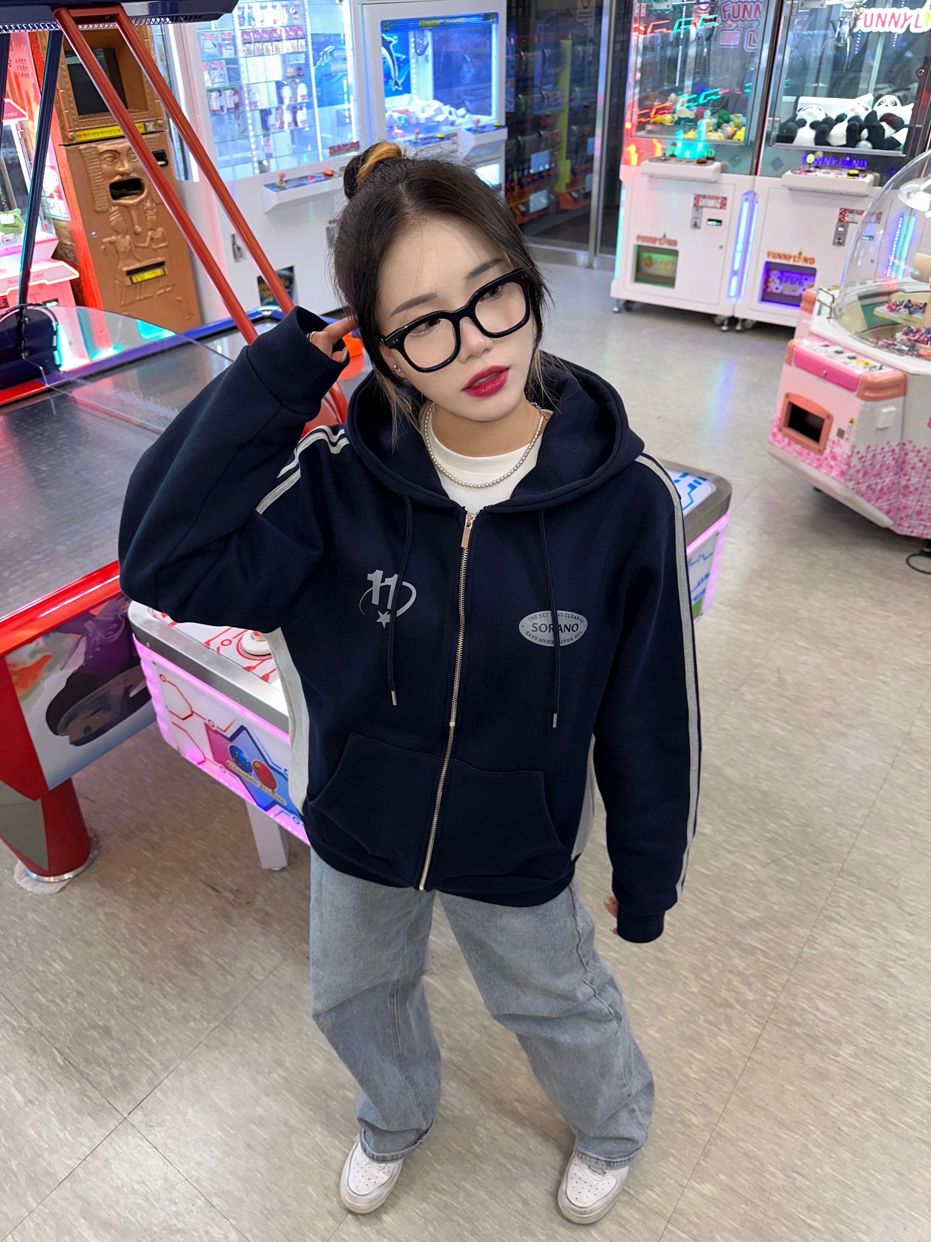 MUSINSA | SORANO SORANO 11-SPORTY HOODIE ZIP-UP [3Color]