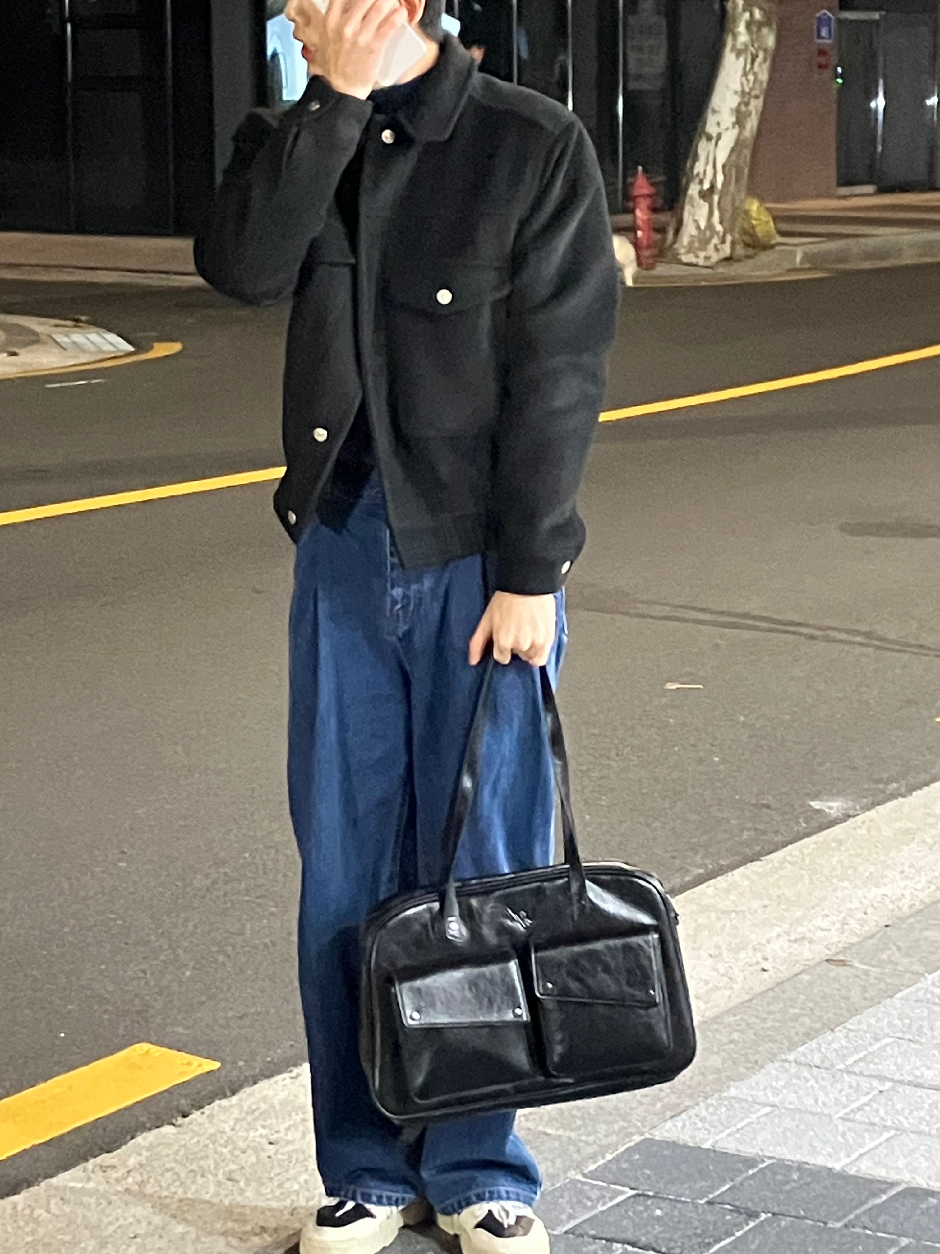 LEATHERY^ Weekender shoulder bag BLACK LRBG3305BK