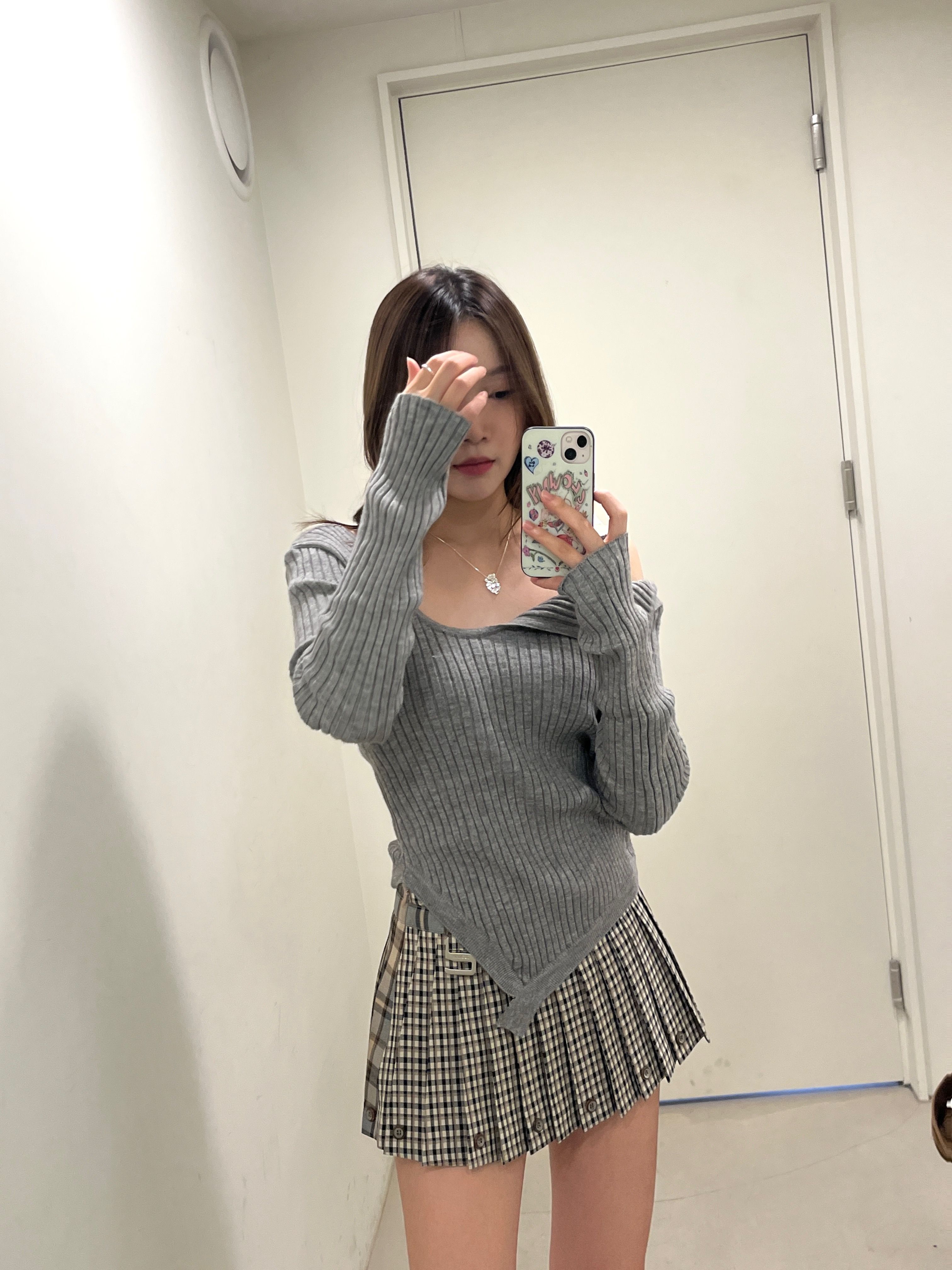 글로니(GLOWNY) RUSSELL PLAID MINI SKIRT (BROWN PLAID) - 사이즈