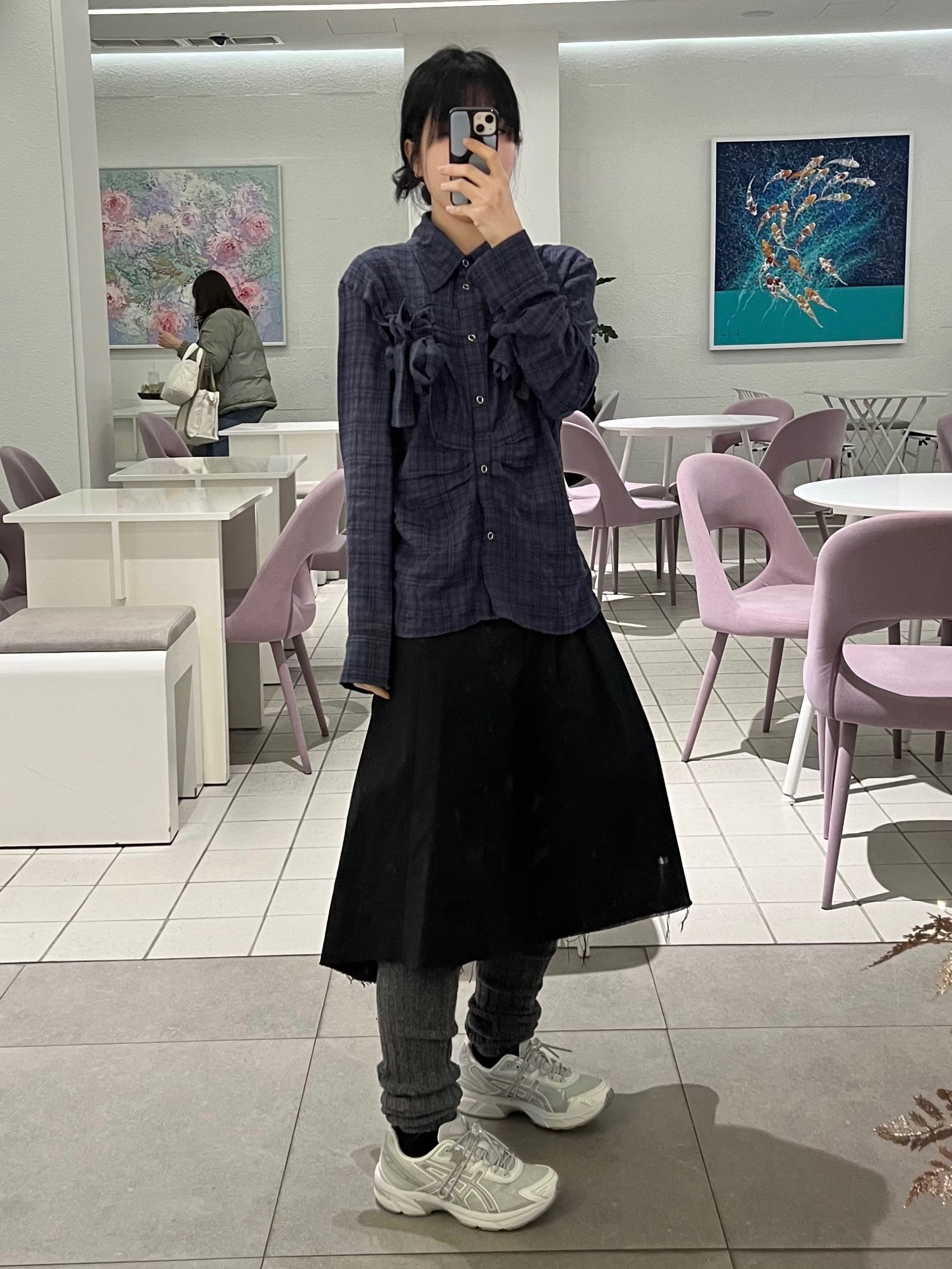 【美品】Millo women リボンタイシャツ MUSINSA公式 | MILLO WOMEN Ribbon Tie Shirt [Navy]