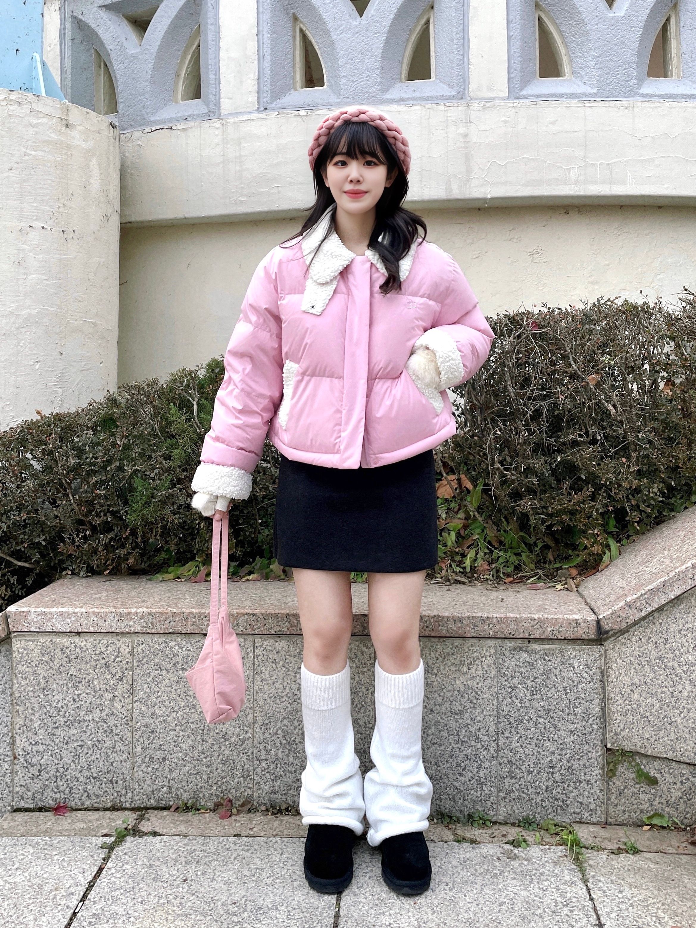 ジャケット・アウター Kisa ボアフルジップスタンドネックブルゾン(S ベージュ): ジャケット