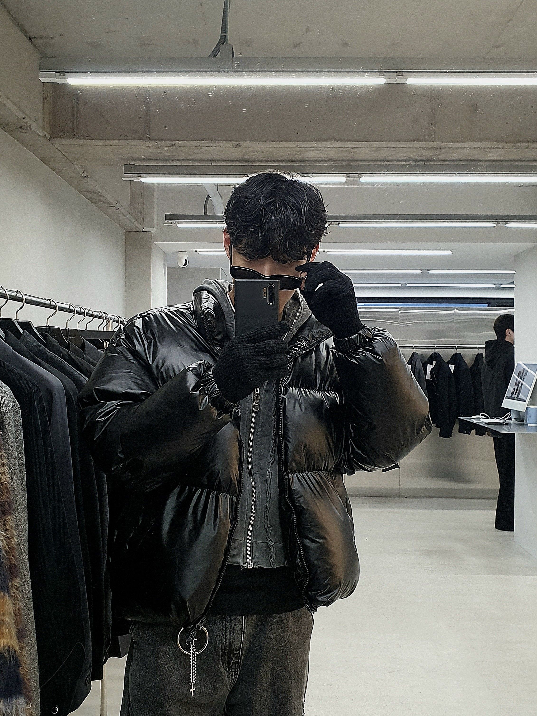 MUSINSA公式 | MUSINSA STANDARD Vegan Leather Puffer Short Padded