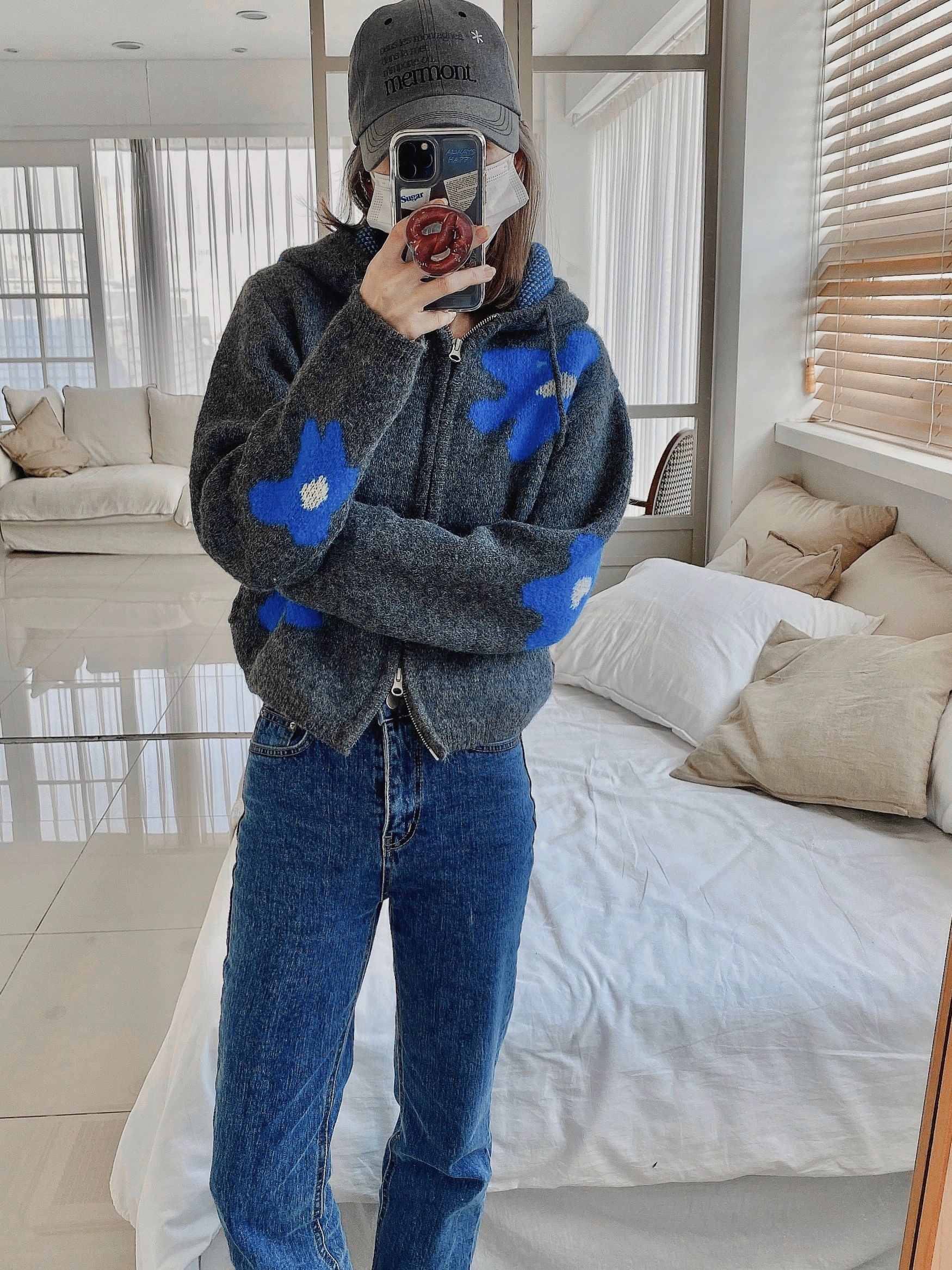 에이이에이이(AEAE) Daisy Knit Hoodie - [C. GREY] - 사이즈 & 후기 