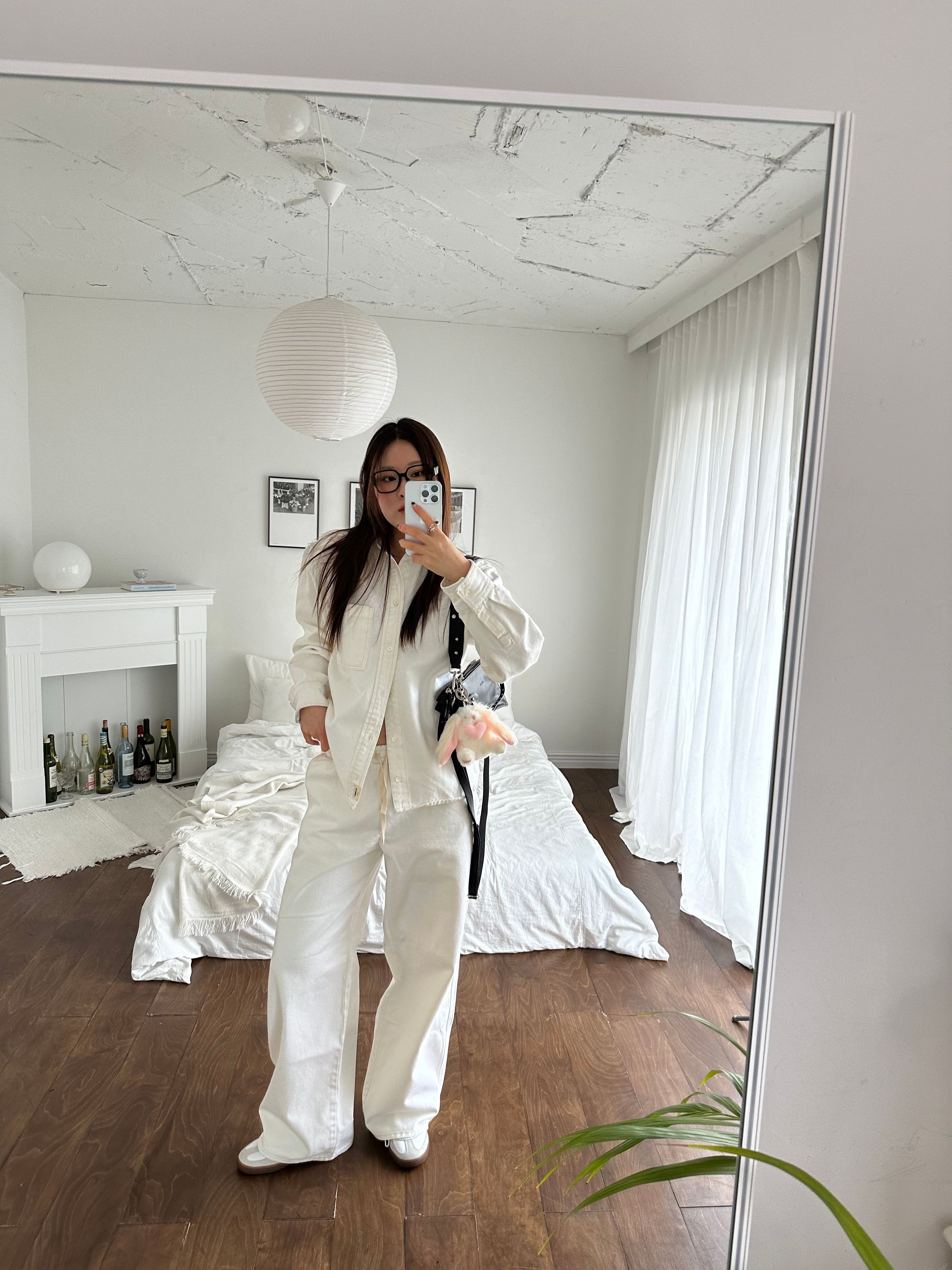 MUSINSA | GLOWNY G CLASSIC COTTON TWILL PANTS (WHITE)