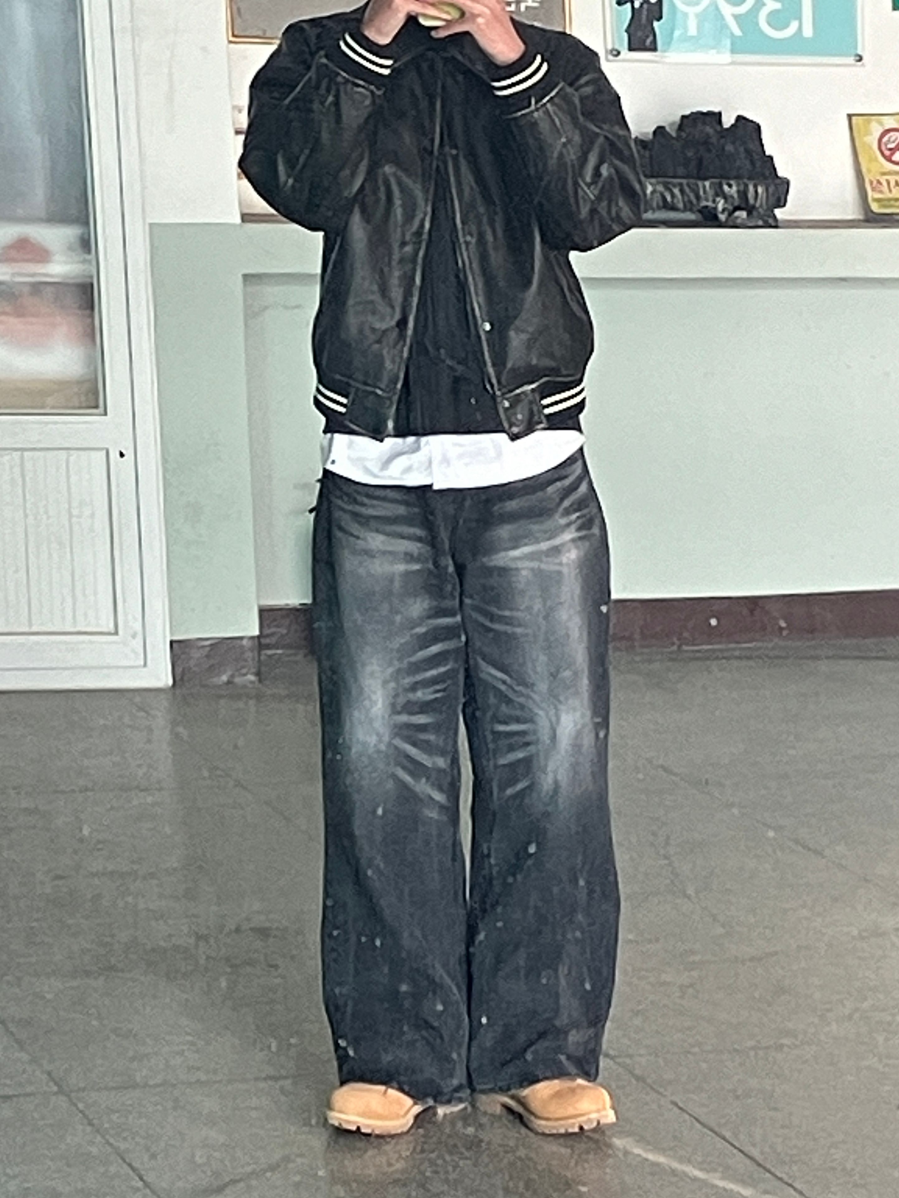 MUSINSA | VTWO 8132 Vintage washed leather jacket_black