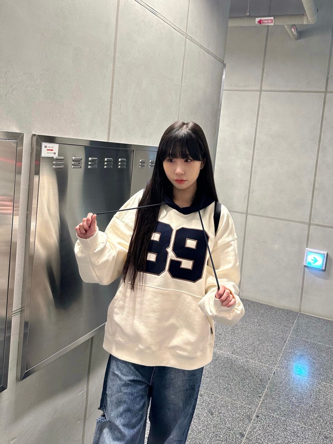 MUSINSA公式 | WAI KEI Colorblock 89 Logo Check Hoodie Black