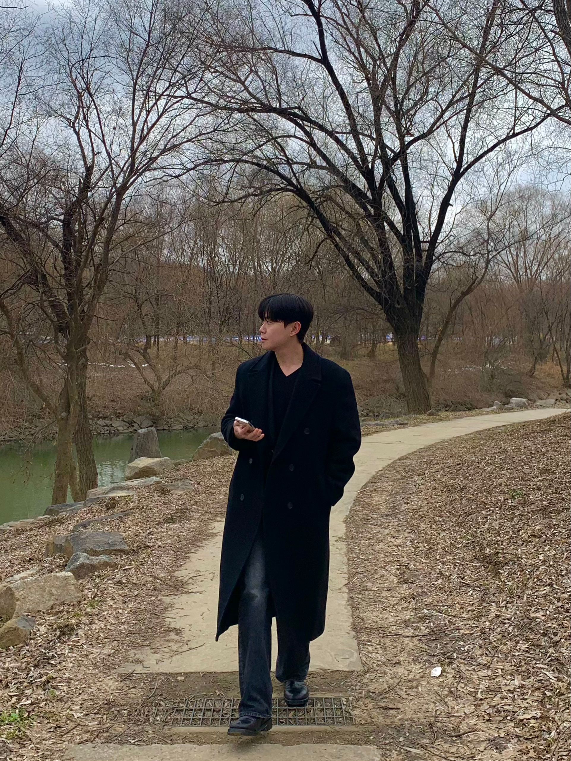 MUSINSA | DRAW FIT Premier Wool Maxi Double Chester Coat [BLACK]
