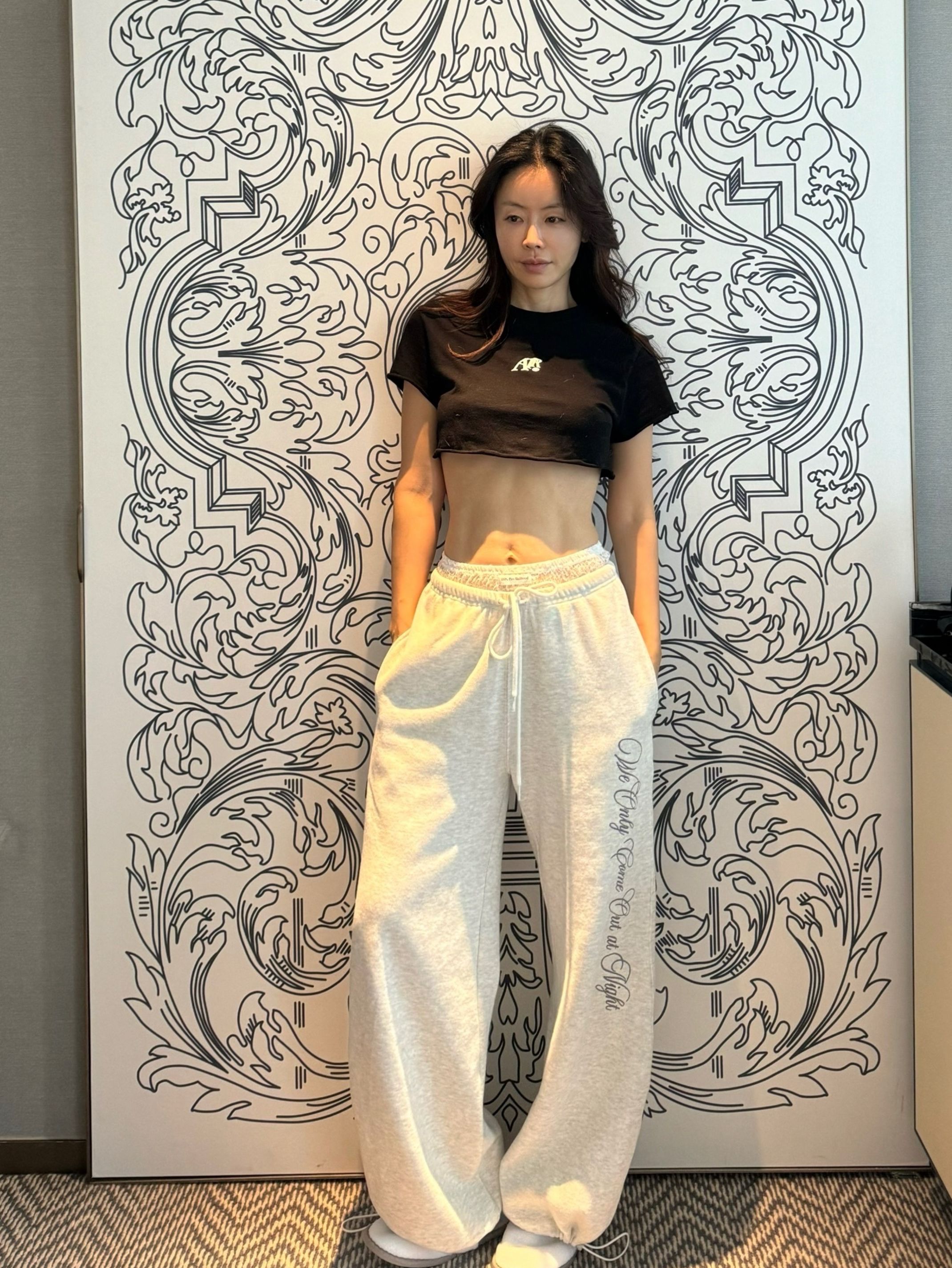 MUSINSA | BADBLOOD Pure Lace Trim Jogger - Ash Gray