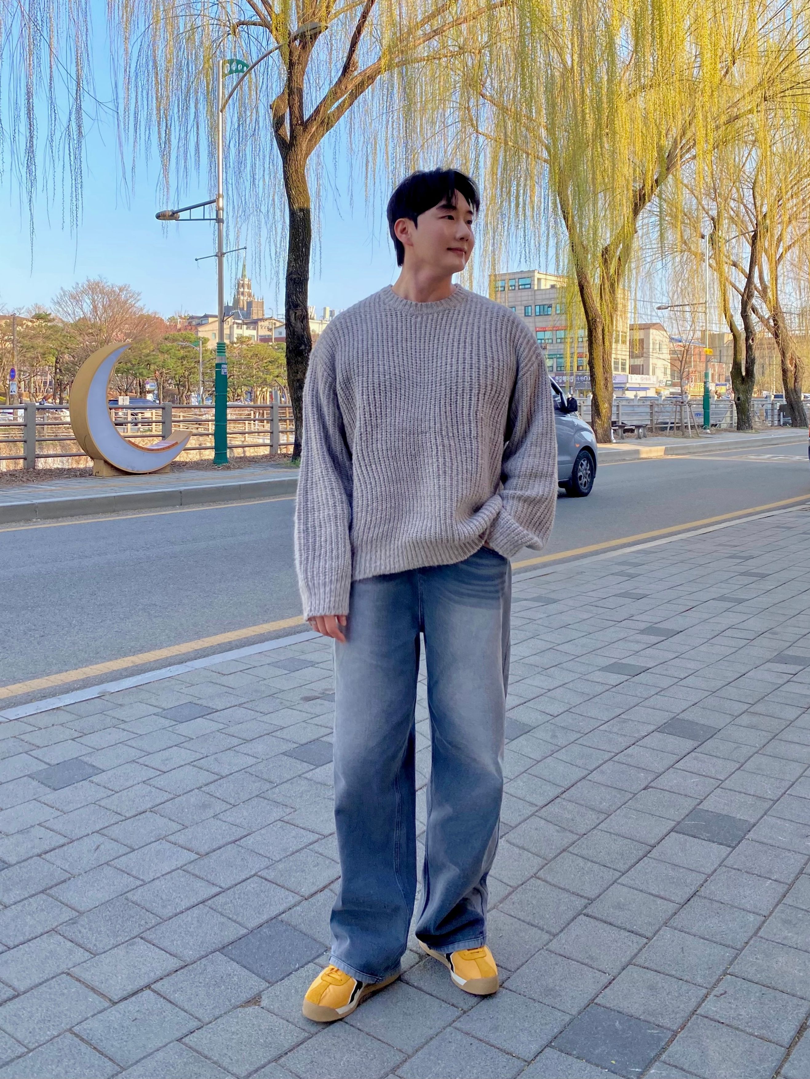 어반드레스(AVANDRESS) two-tone wide pants GREY - 사이즈
