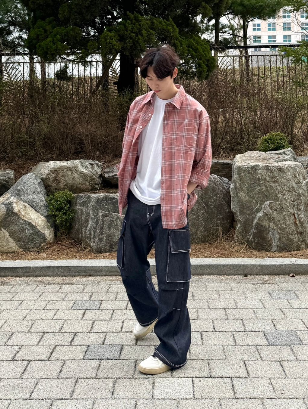 ★XTONZ★ XP187 Minu's Stitch Denim Cargo Pants INDIGO MUSINSA | XTONZ XP187 Minu's Stitch Denim Cargo Pants (INDIGO)