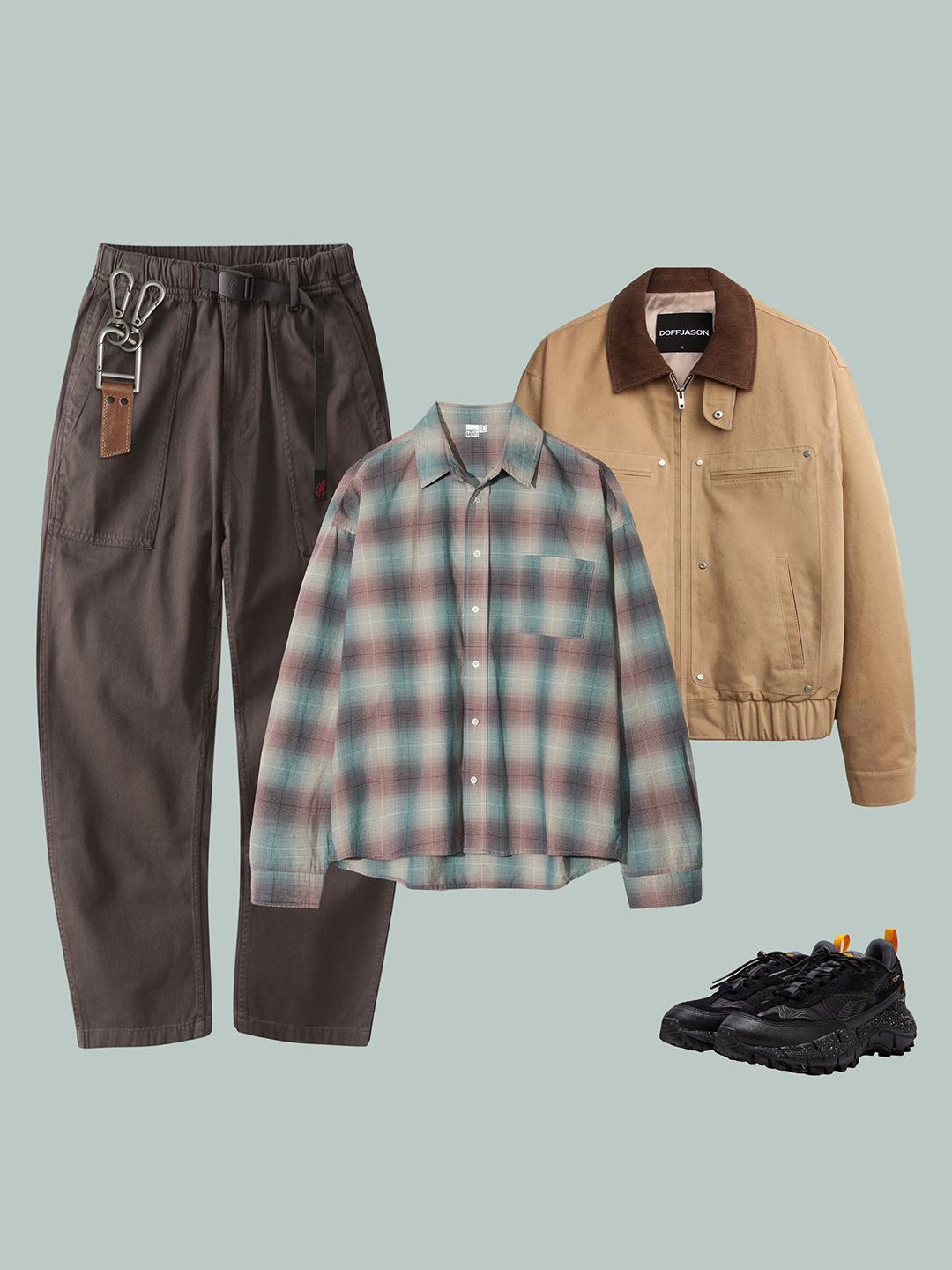 ★PARTIMENTO★ Ombre Check Shirt Blue Brown Ombre Check Shirt_Blue Brown - 파르티멘토_USD