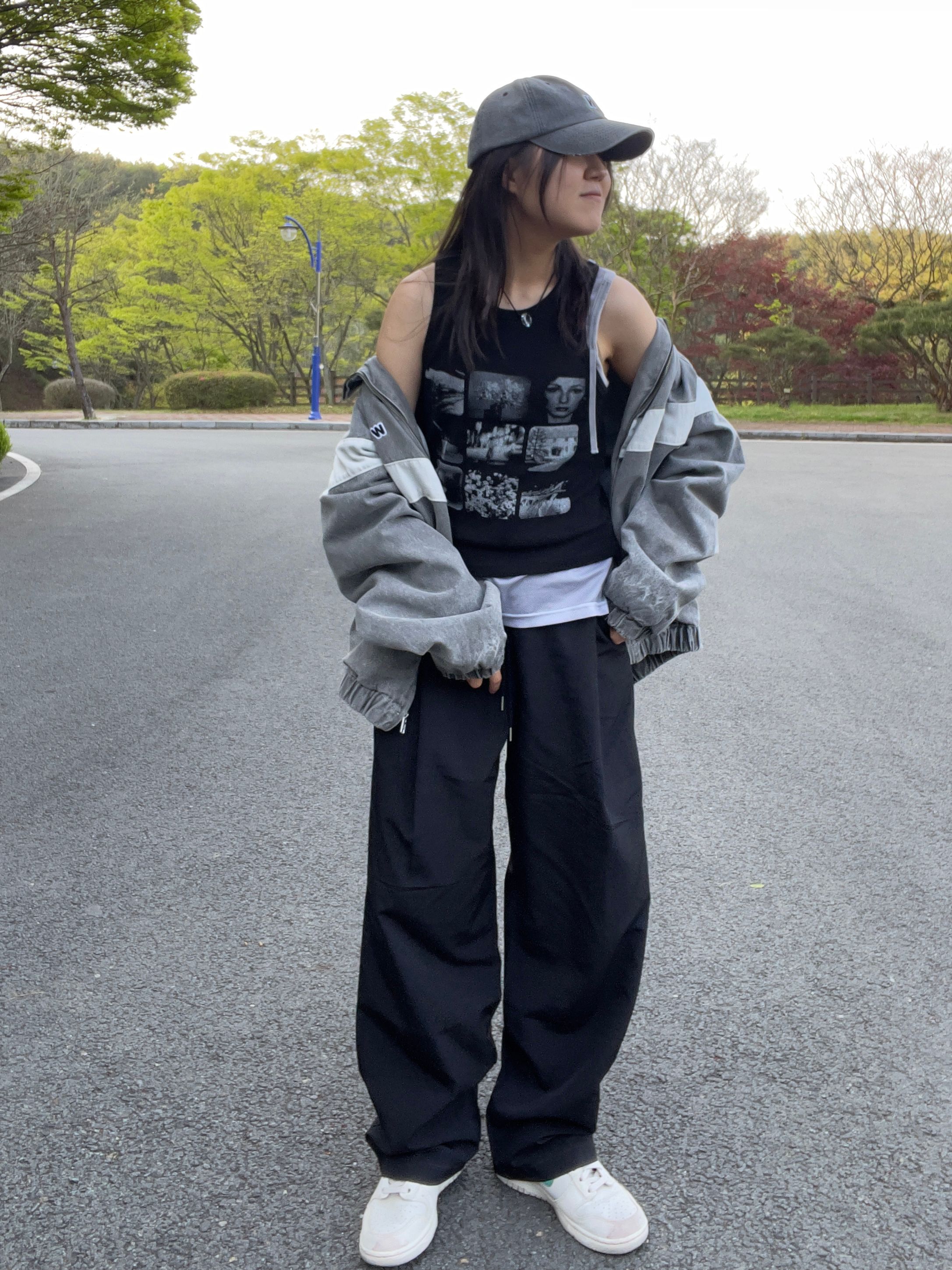 ◇SLOW RECORD HOUSE◇ Nylon one-tuck pants navy MUSINSA | SLOW RECORD HOUSE Nylon one-tuck pants_Kiwi
