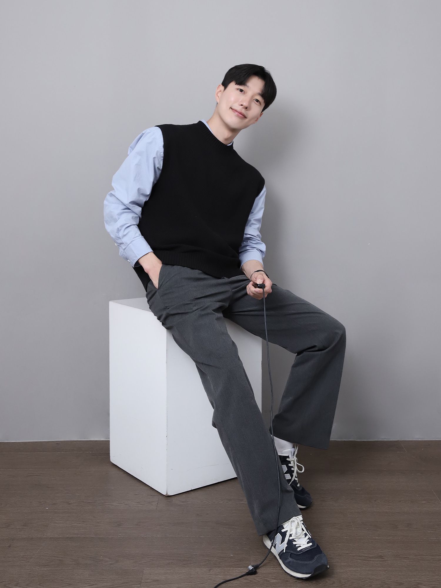 ニット・セーター *MUSINSA STANDARD* Textured crew neck knit vest black MMBWV3 MUSINSA | MUSINSA STANDARD TEXTURED CREWNECK KNIT VEST [BLACK]