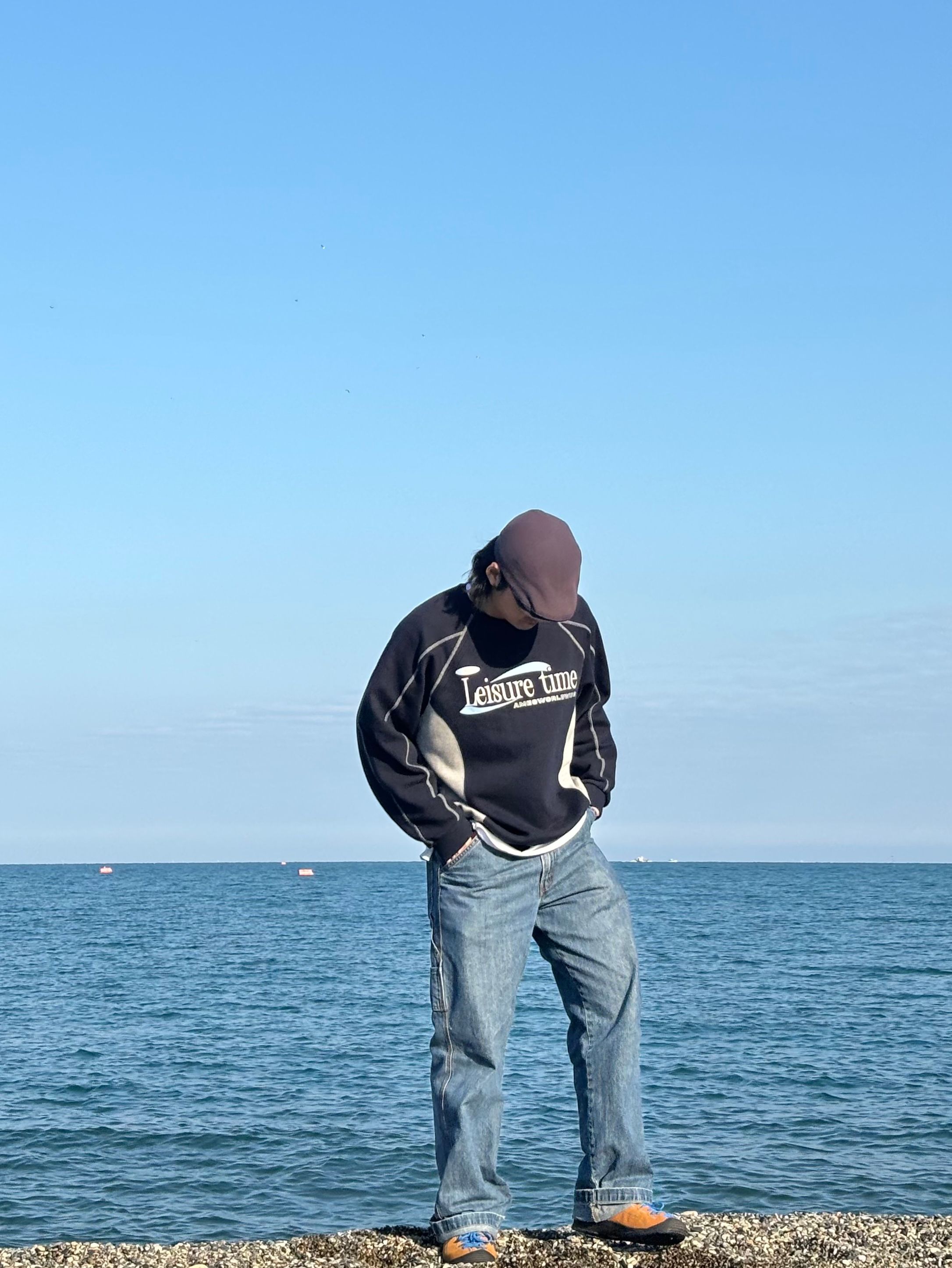 MUSINSA | AMES-WORLDWIDE LEISURE TIME LOGO SWEATSHIRT NAVY
