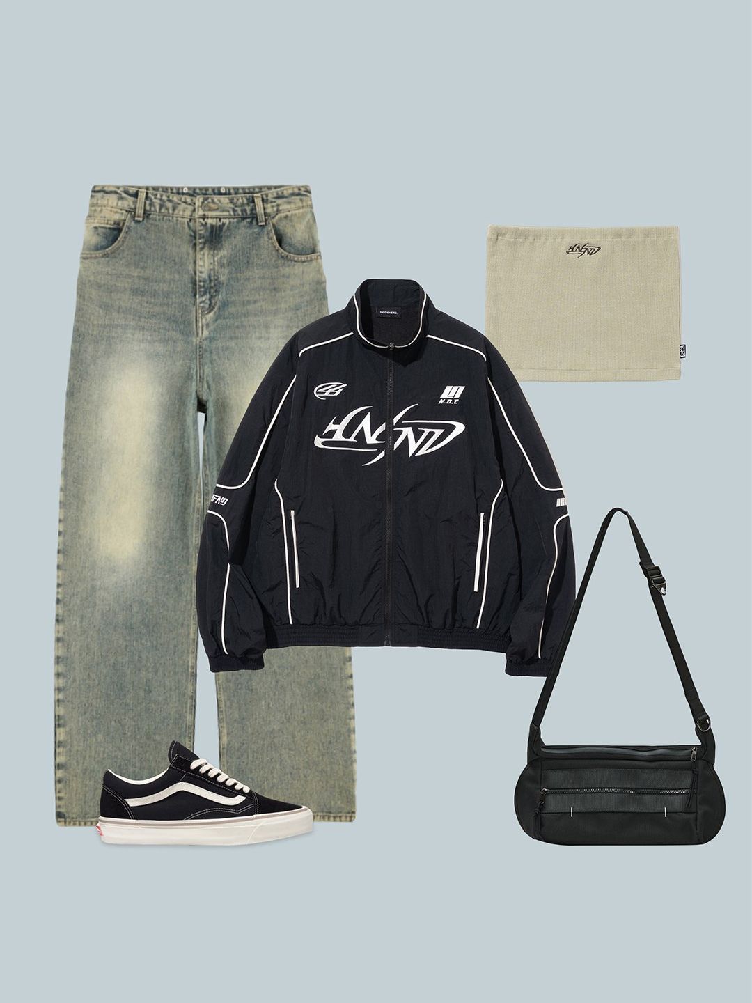 ジャケット NOT4NERD Tribal Logo Nylon Racing Jacket Black JK044BK MUSINSA | NOT4NERD Tribal Logo Nylon Racing Jacket - Black