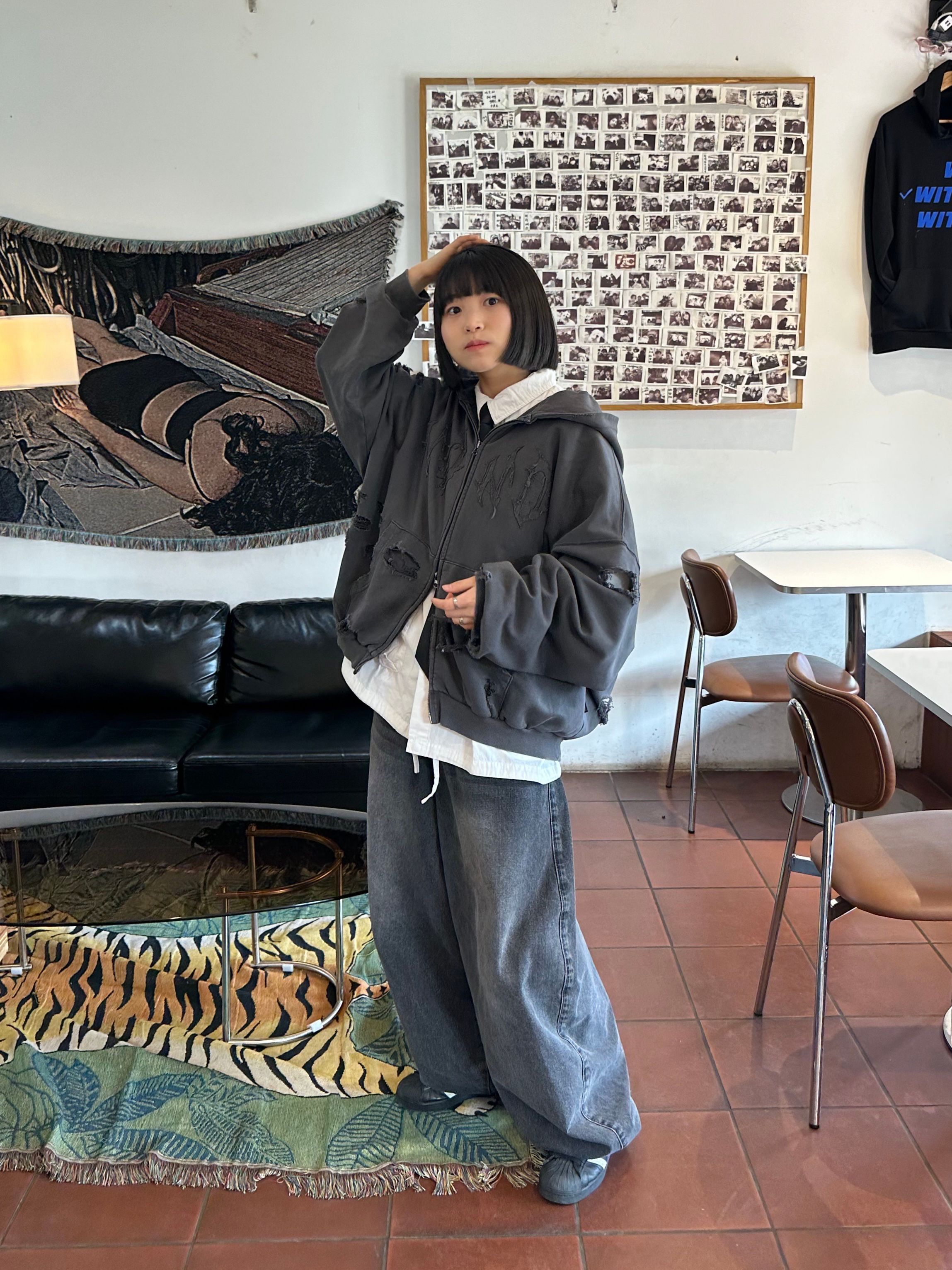[NOT4NERD] Trident Logo Pigment Hood Zip Up ☆送料込☆ NOT4NERD Hoodie