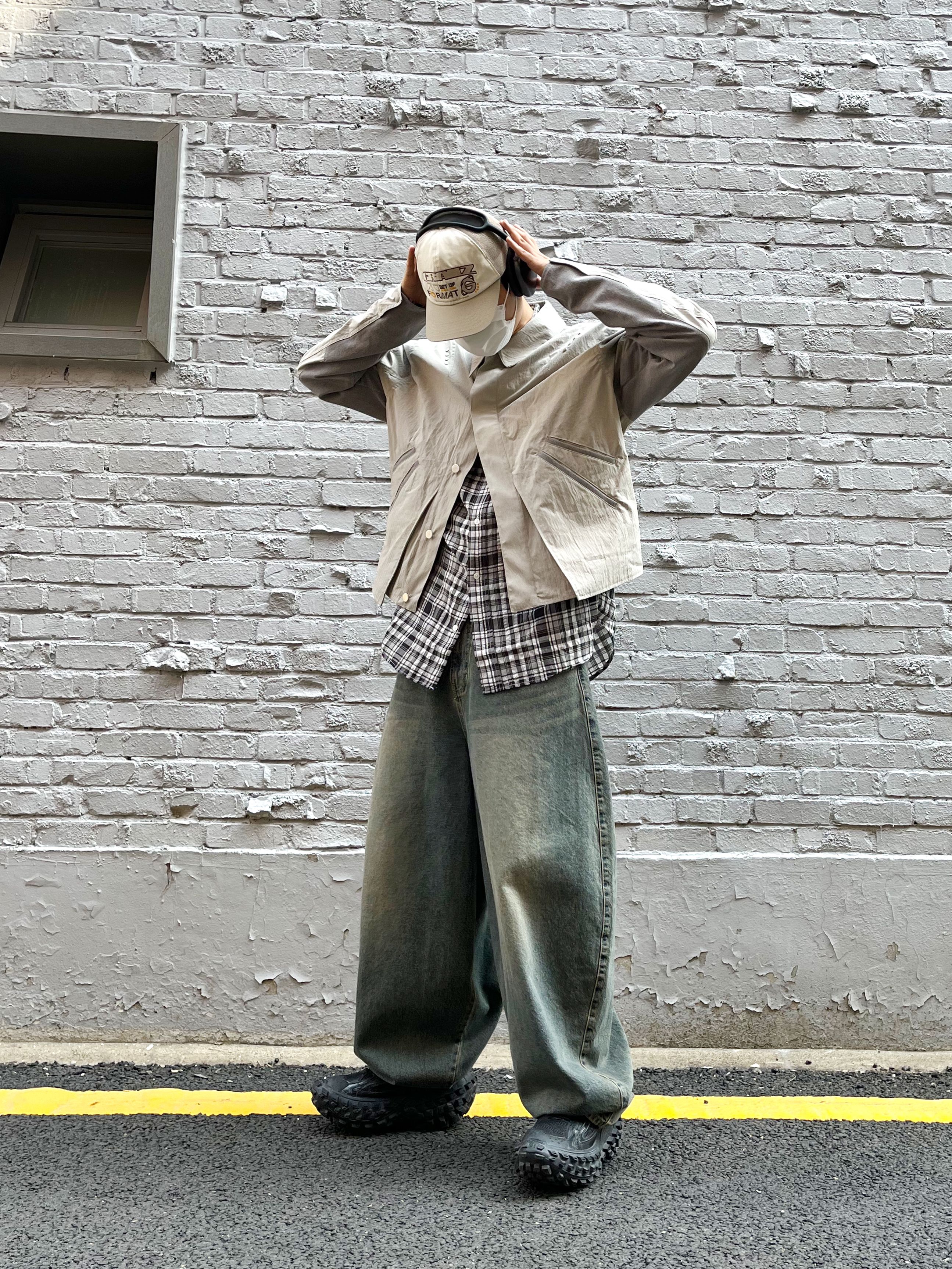 MUSINSA公式 | OPENING PROJECT Multi Pocket Trucker Jacket - Grey