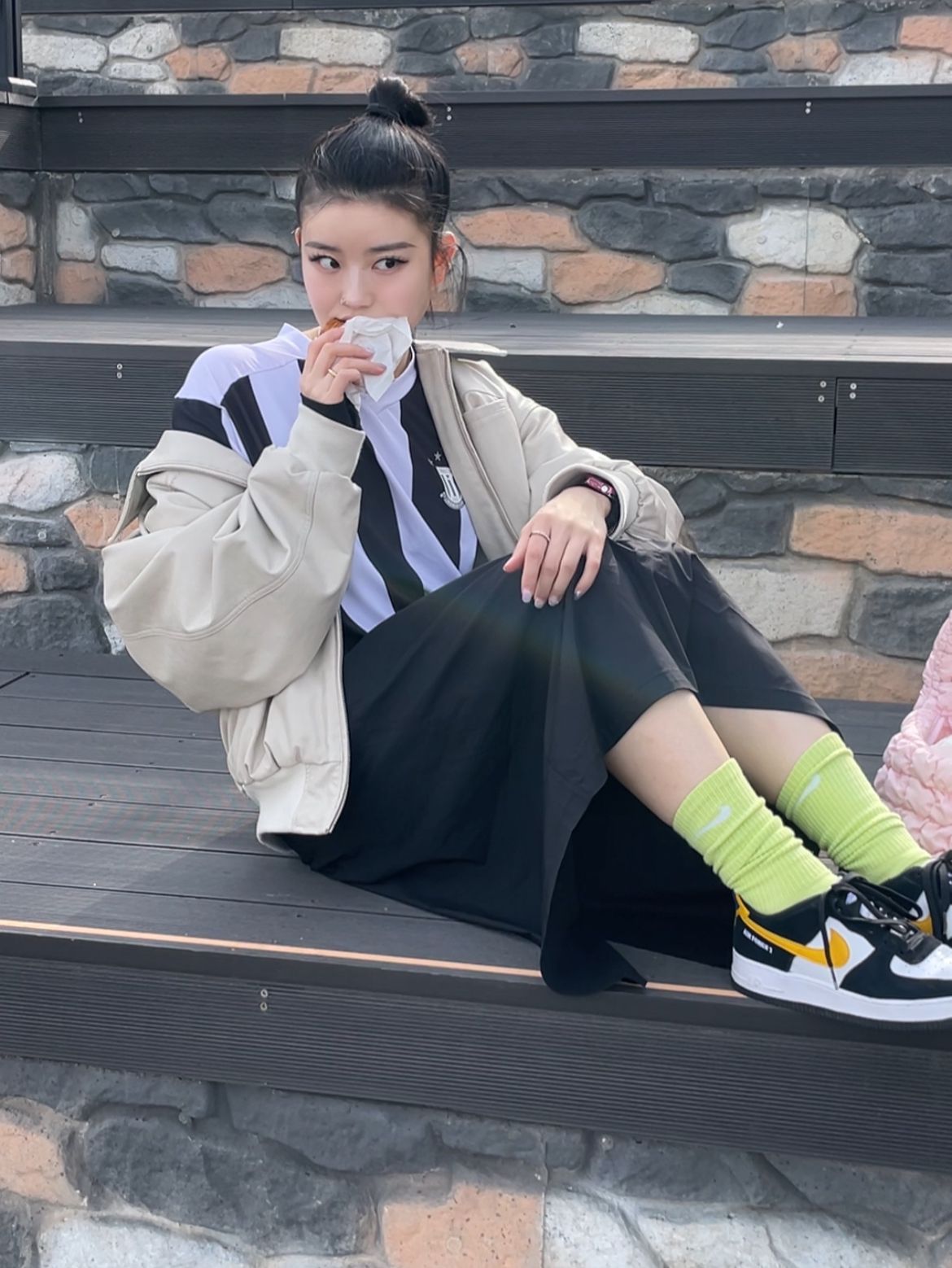 MUSINSA | Codegraphy (Women) Sporty Metal Jersey Long Sleeve_Black