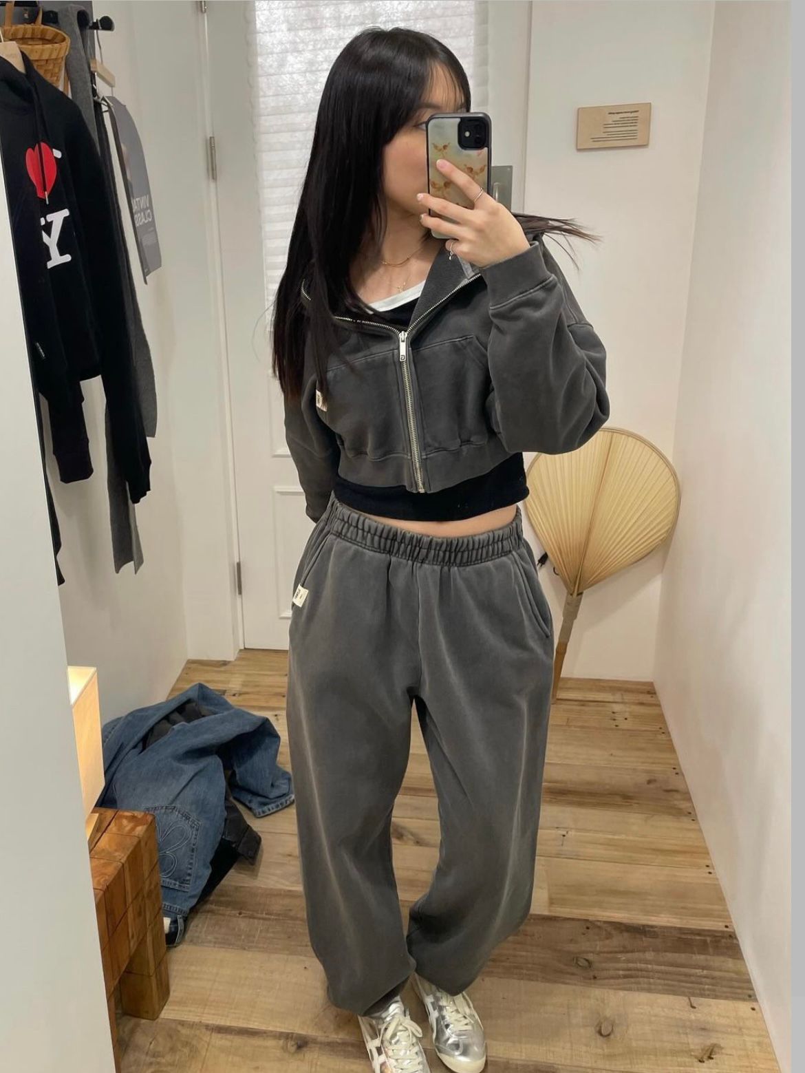 ★GLOWNY★ G CLASSIC WASHED SWEATPANTS (CHARCOAL) G CLASSIC WASHED SWEATPANTS (CHARCOAL) - GLOWNY